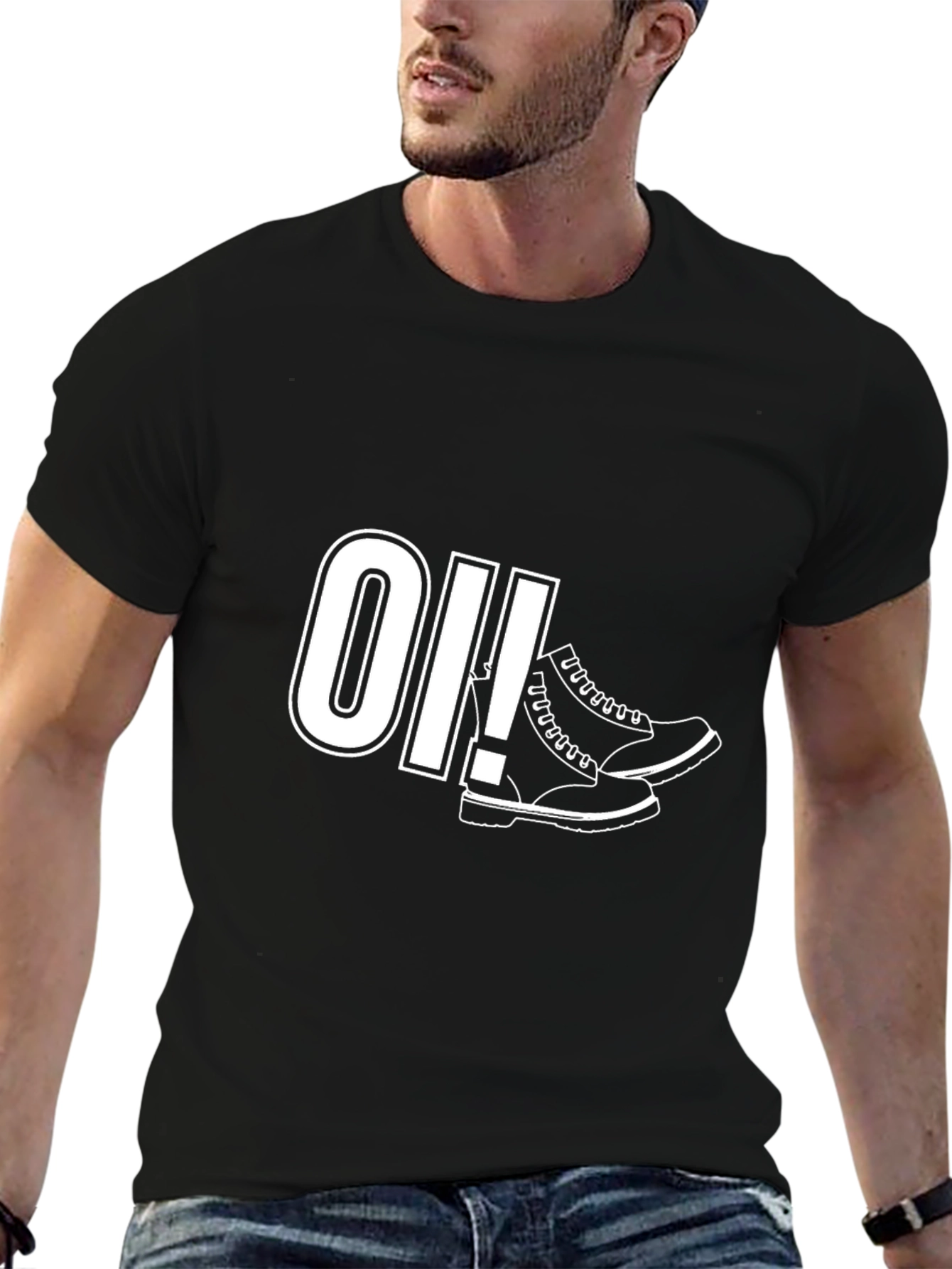 Black Oi! Boot T-Shirt - Skinhead & Punk Fashion Tee view 6