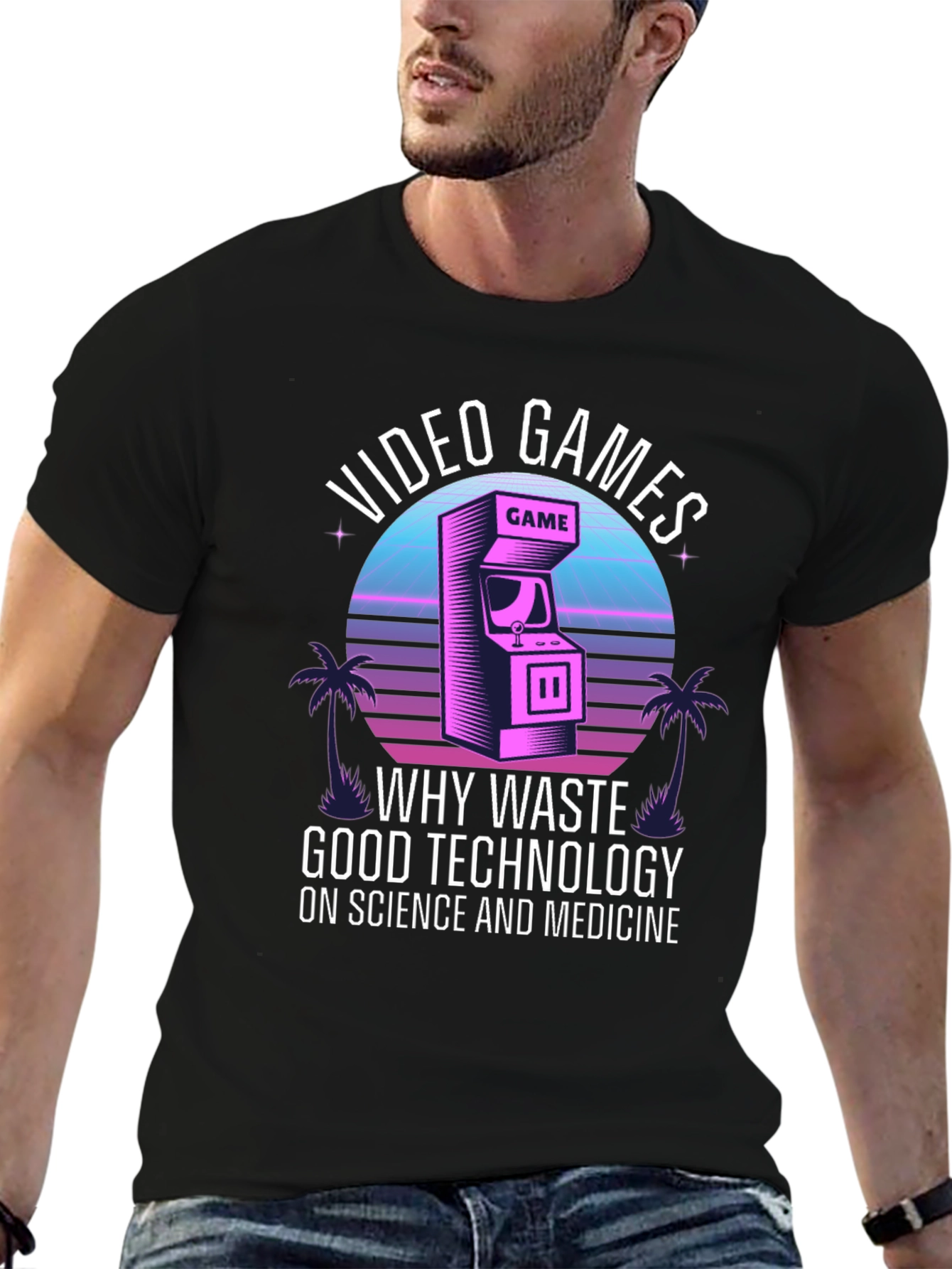 Black Video Game T-Shirt - Good Technology Humor view 6