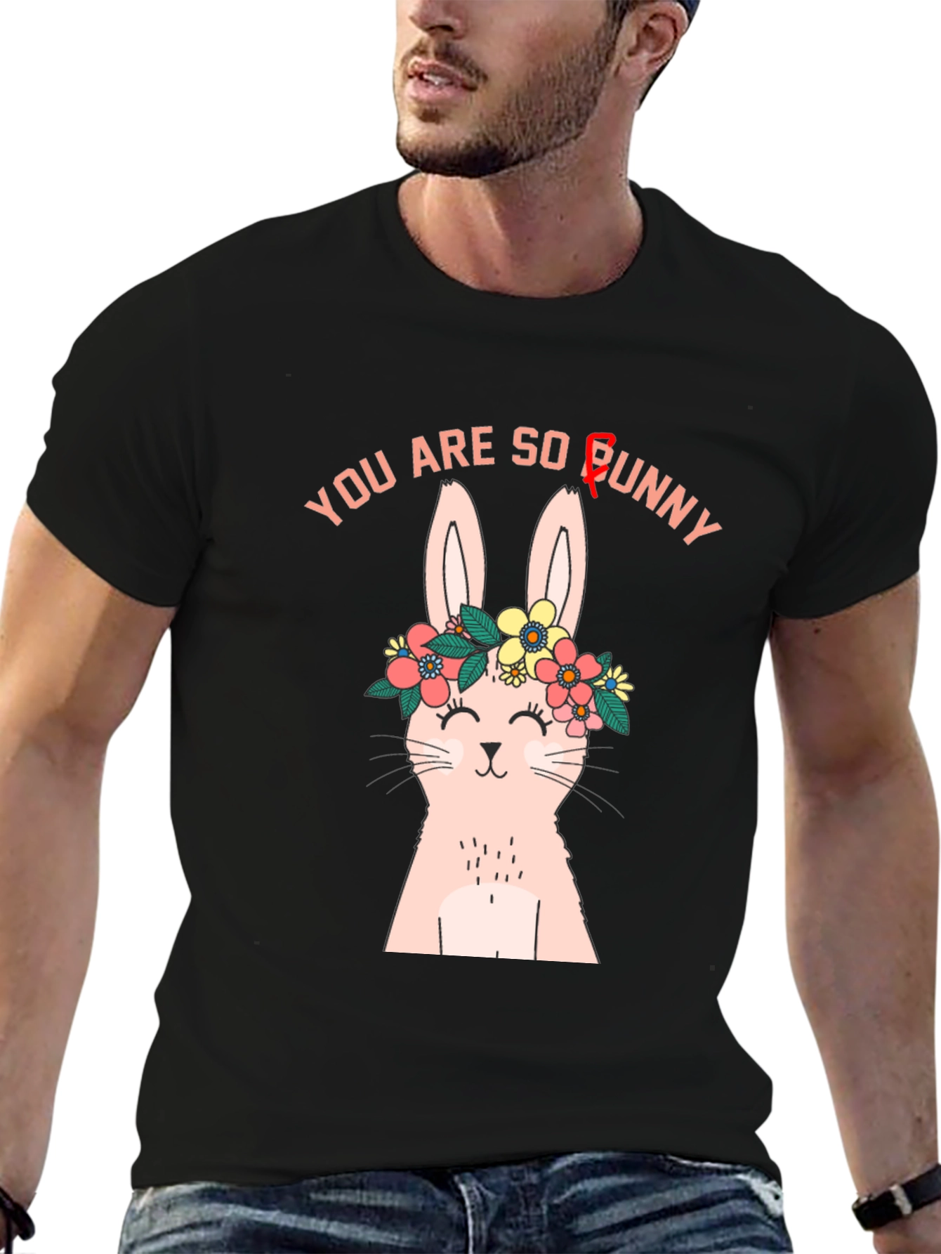 Black You Are So Bunny Graphic T-Shirt view 6