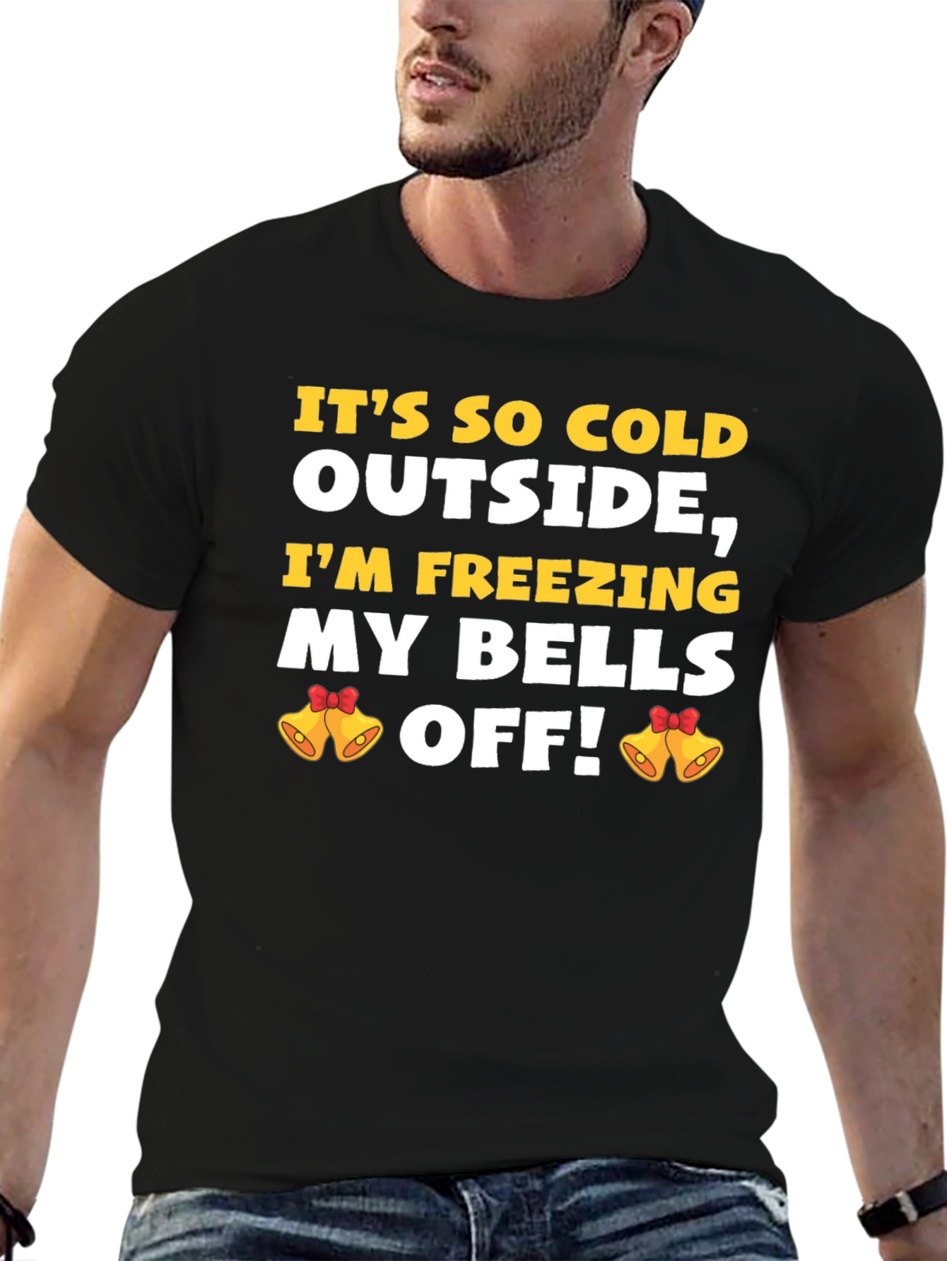 Black Funny Winter T-Shirt: It's So Cold! view 6