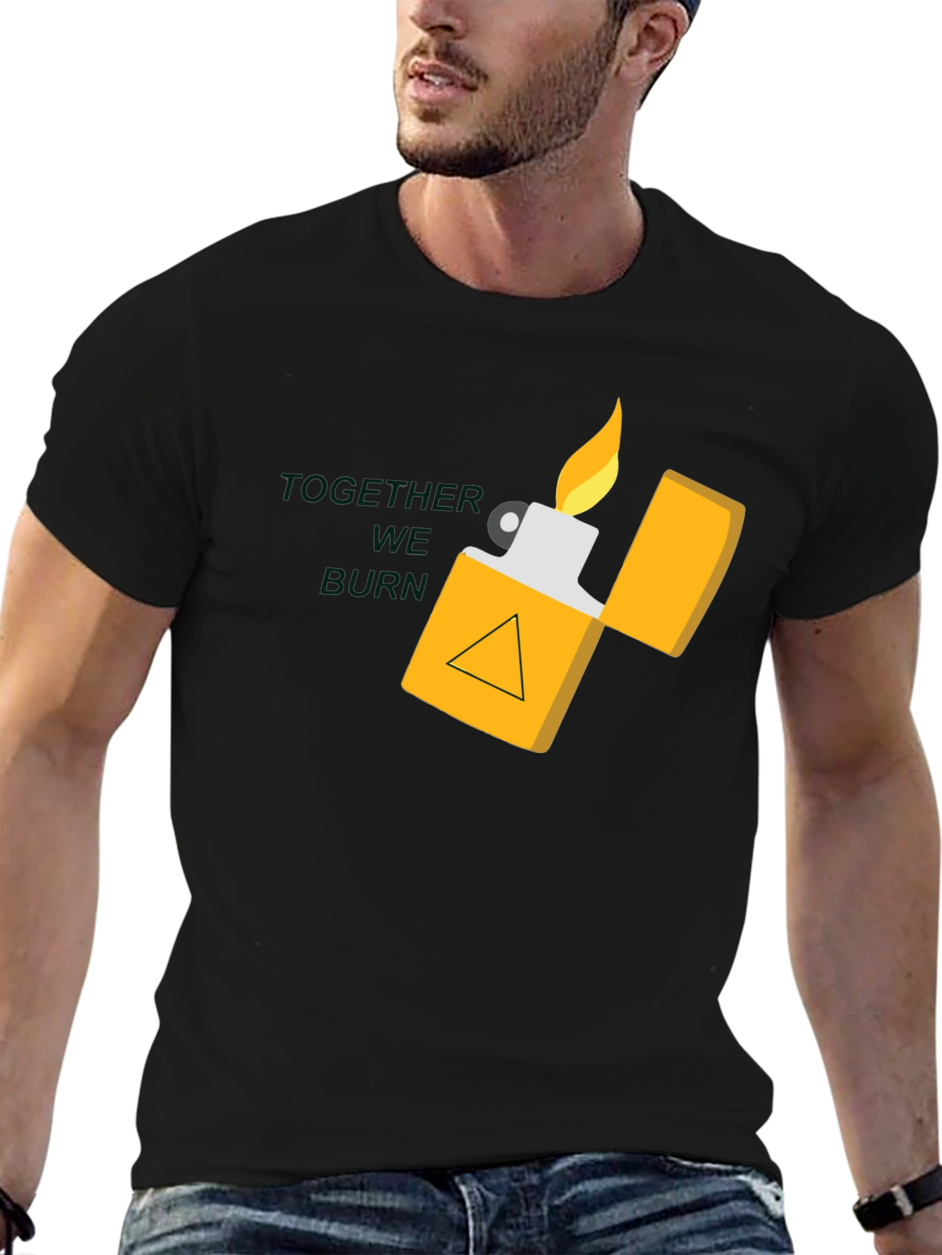 Black Lighter Graphic Tee - Together We Burn Shirt view 6