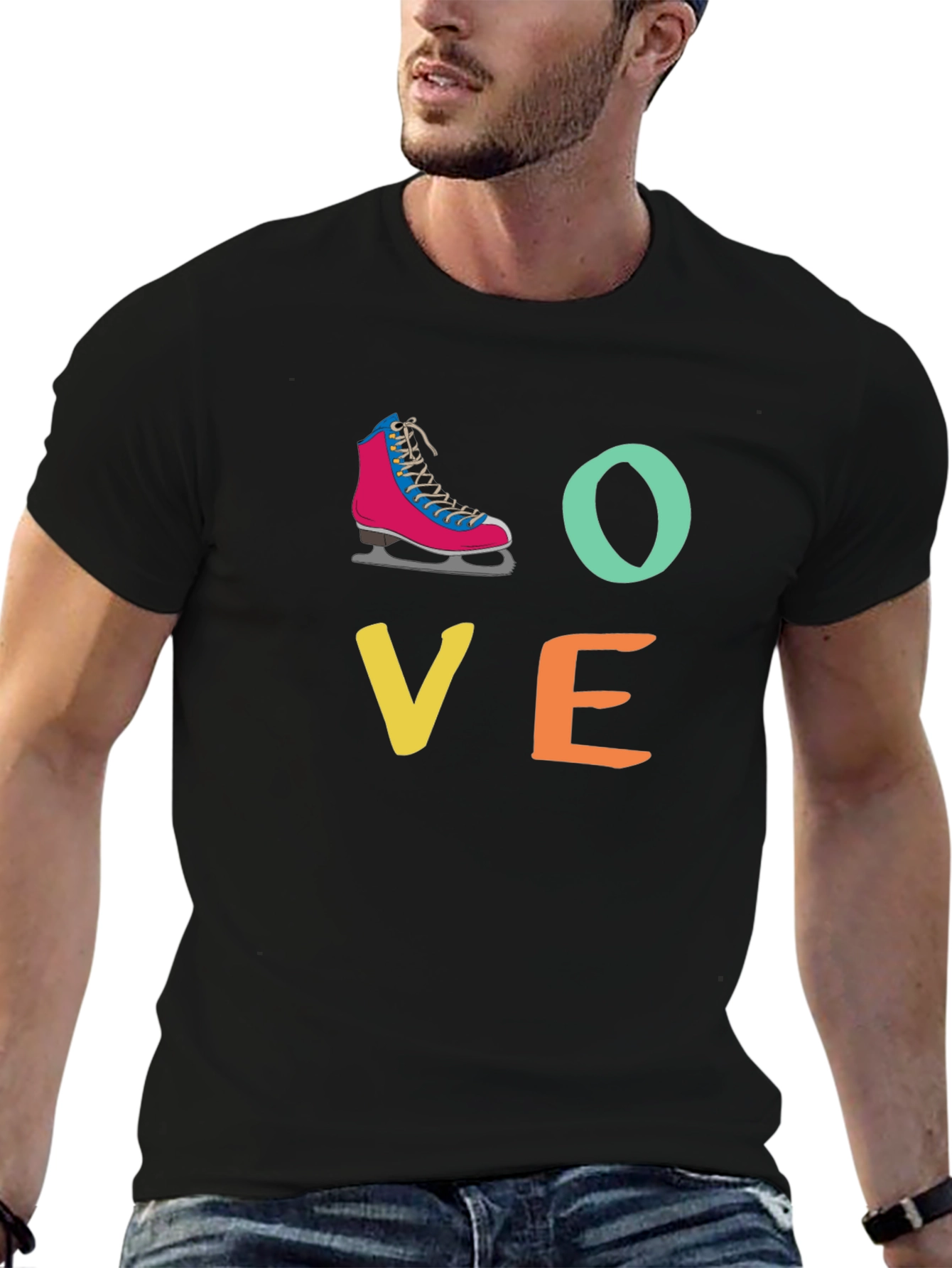Black Love Ice Skating T-Shirt view 6