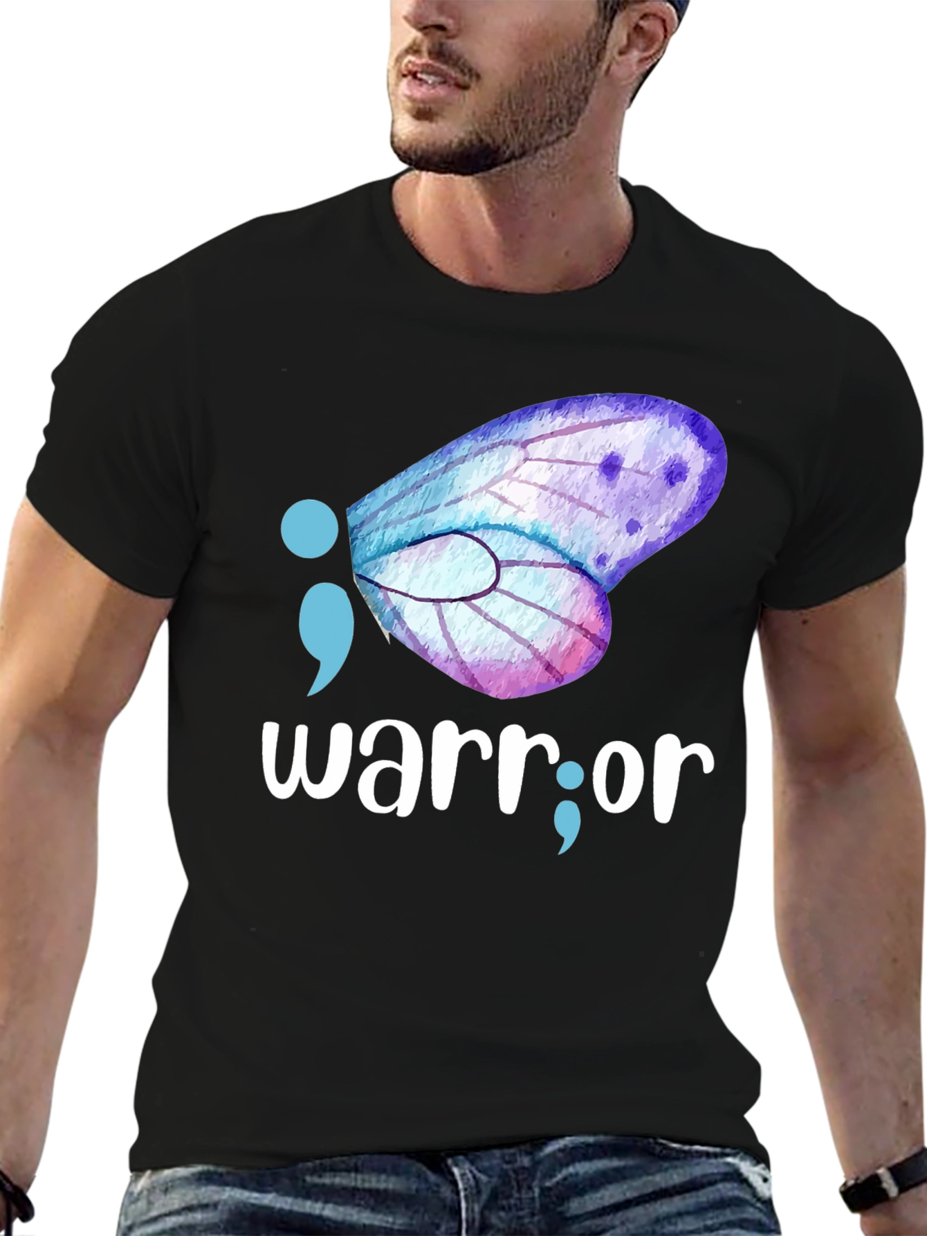 Black Warrior Semipcolon Butterfly Graphic Tee view 6