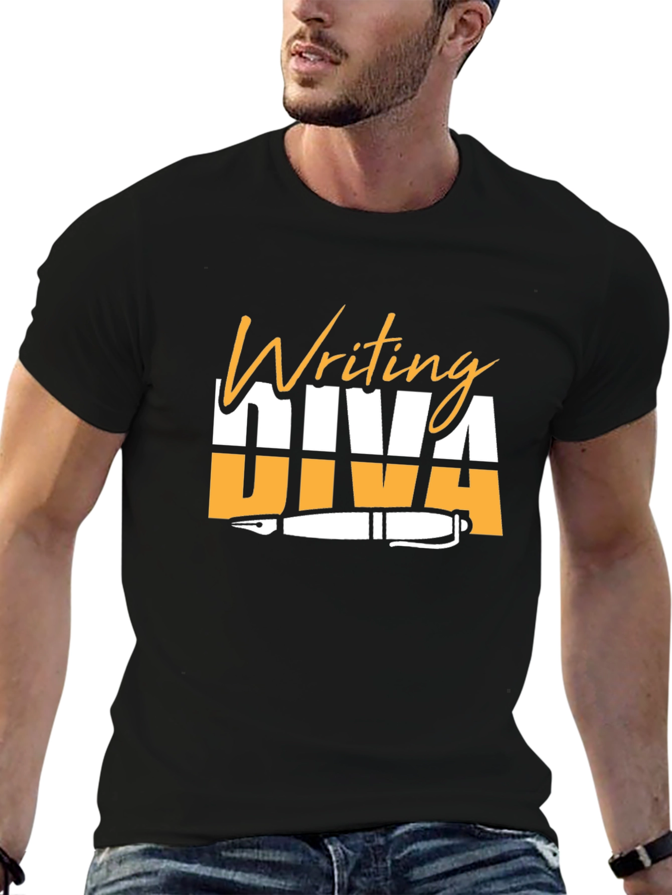 Black Writing Diva Black T-Shirt view 6
