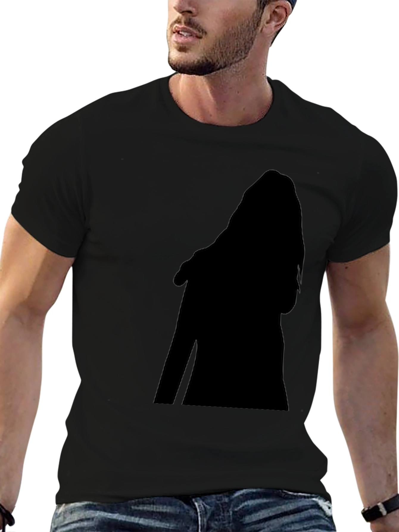 Black Silhouette Graphic Print Tee - Casual Comfort view 6