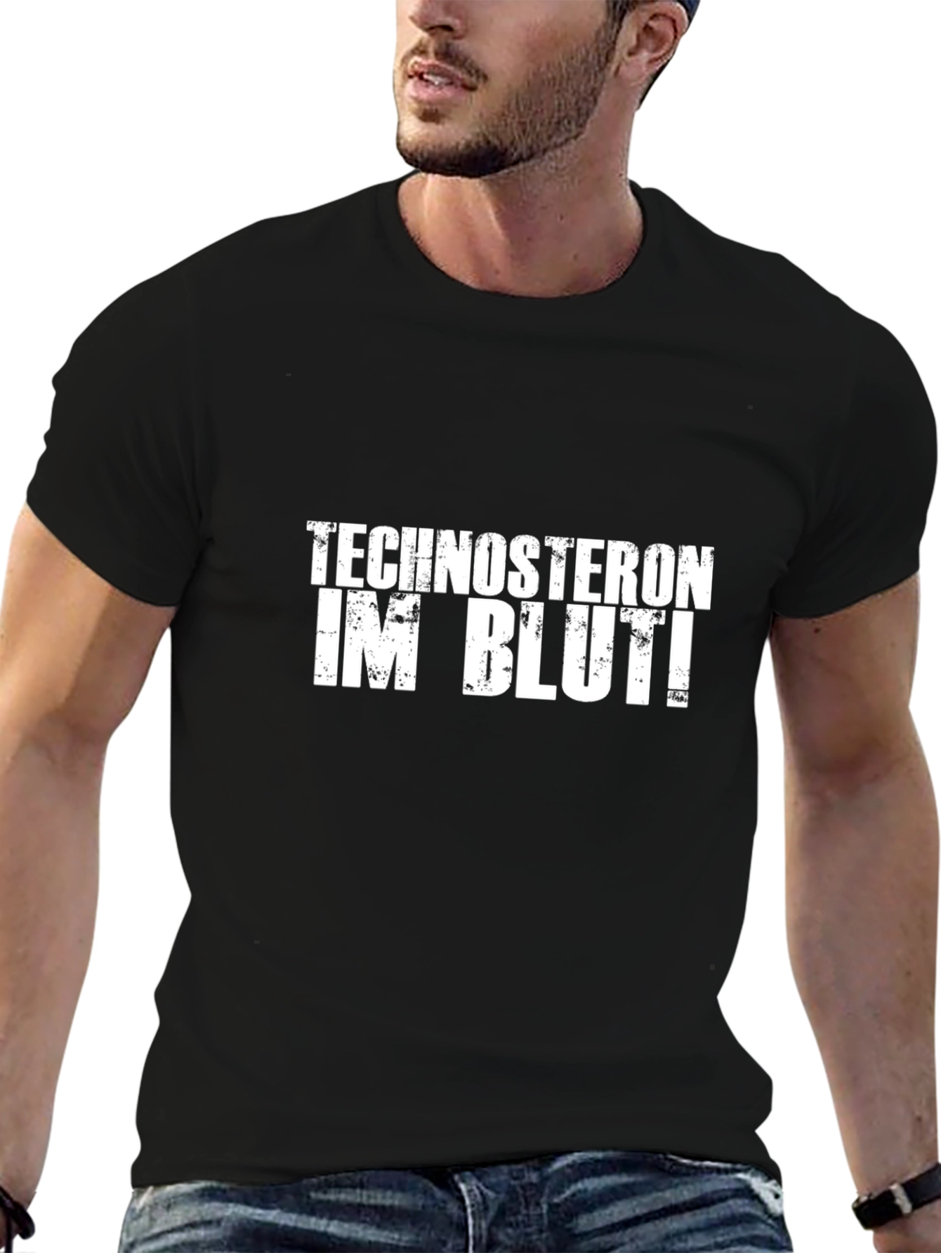 Black Technosteron Im Blut! Graphic Tee view 6