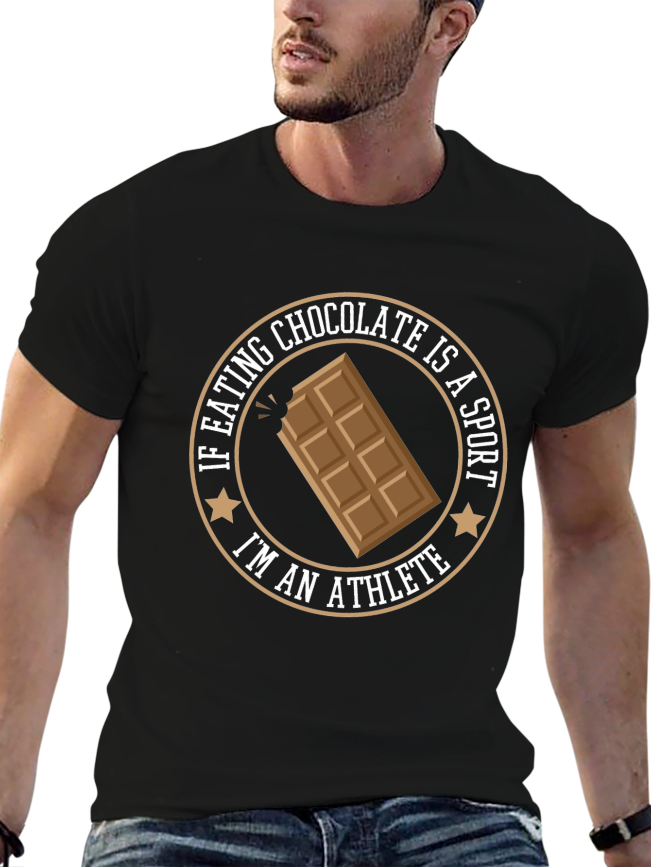 Black Chocolate Lover Athlete T-Shirt view 6