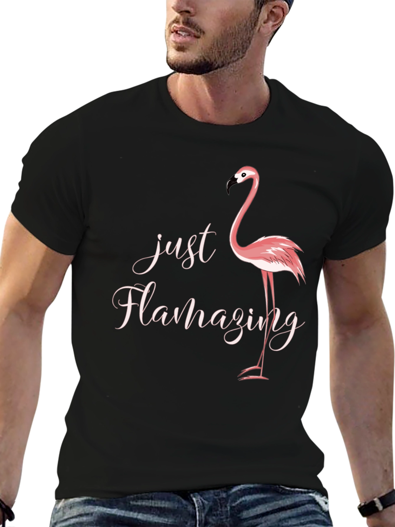 Black Just Flamazing Flamingo Graphic Tee - Black view 6