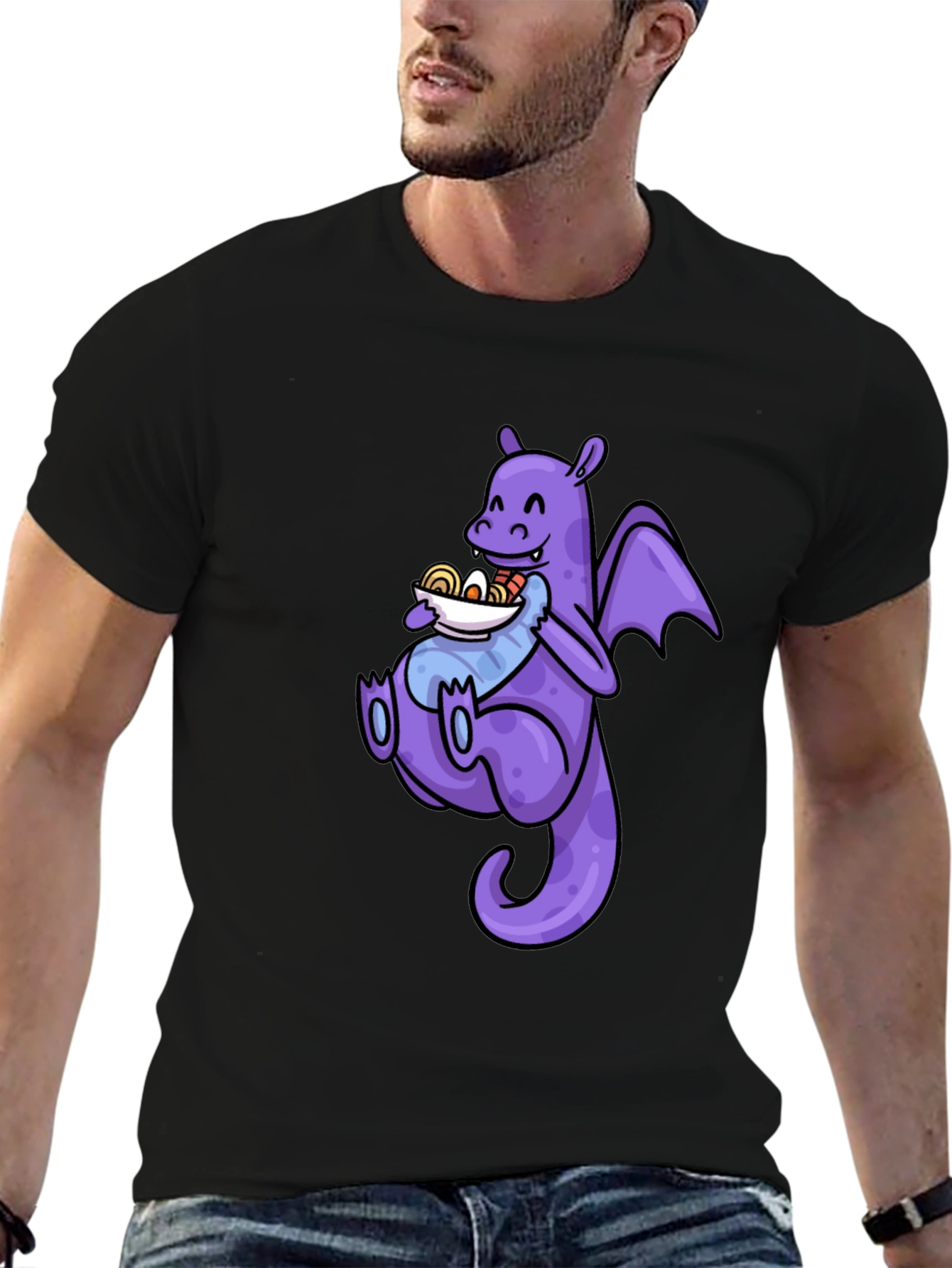 Black Dragon Ramen T-Shirt - Funny Anime Tee view 6