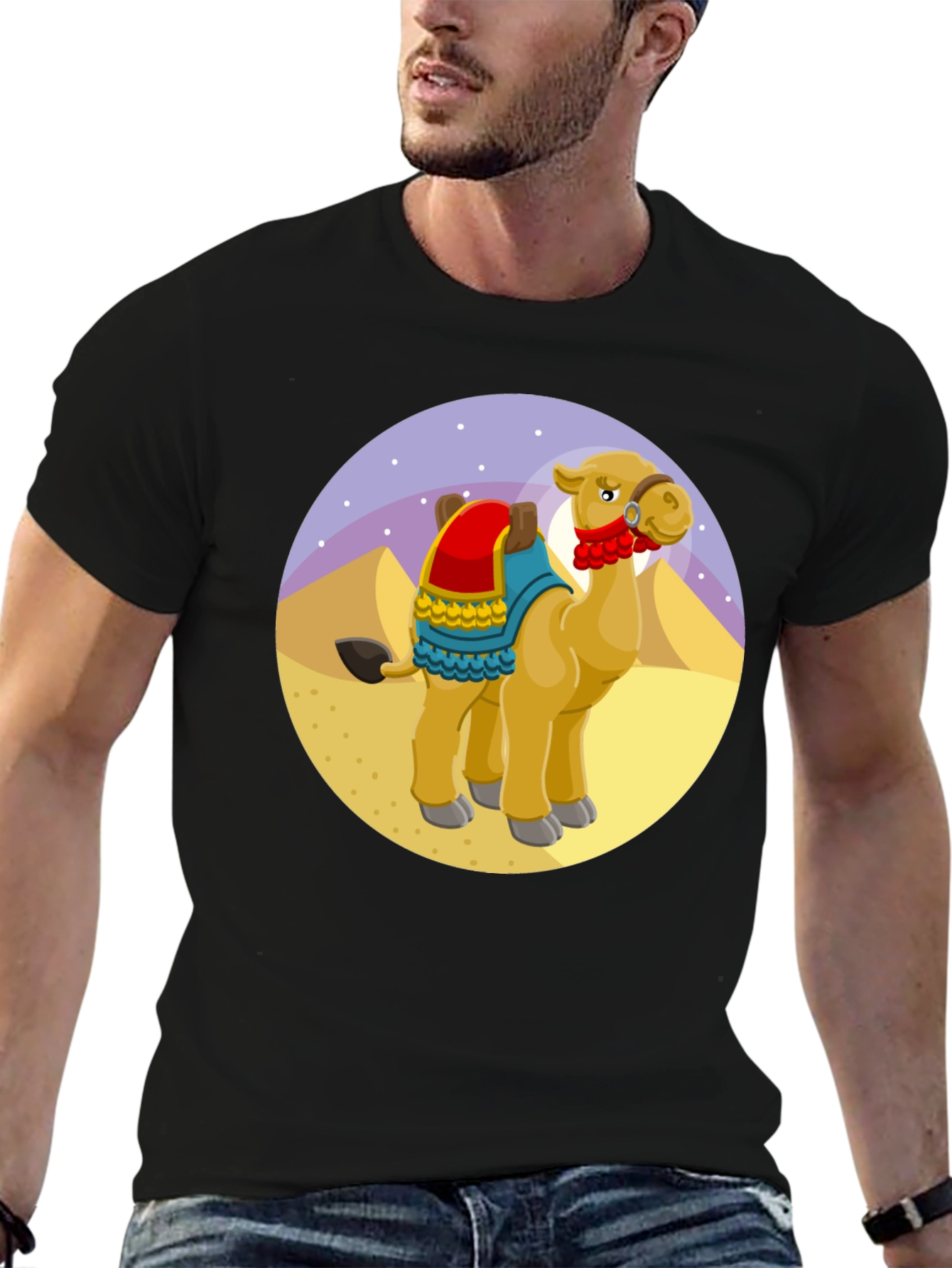 Black Cartoon Camel T-Shirt view 6
