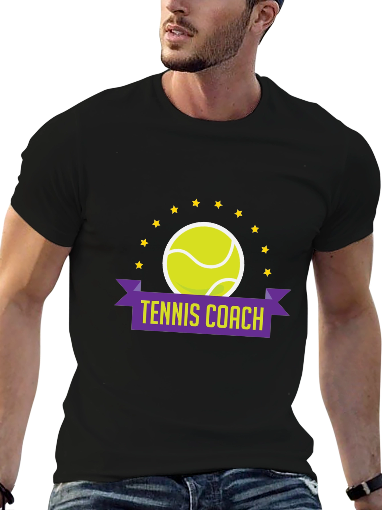 Black Tennis Coach Graphic Tee view 6