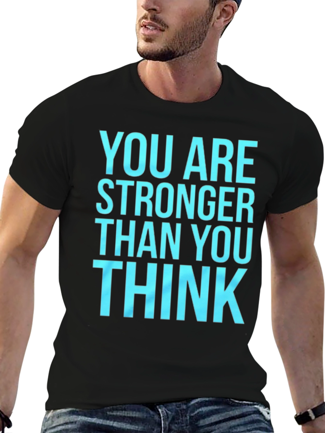 Black Inspirational Tee: You Are Stronger Than You Think view 6