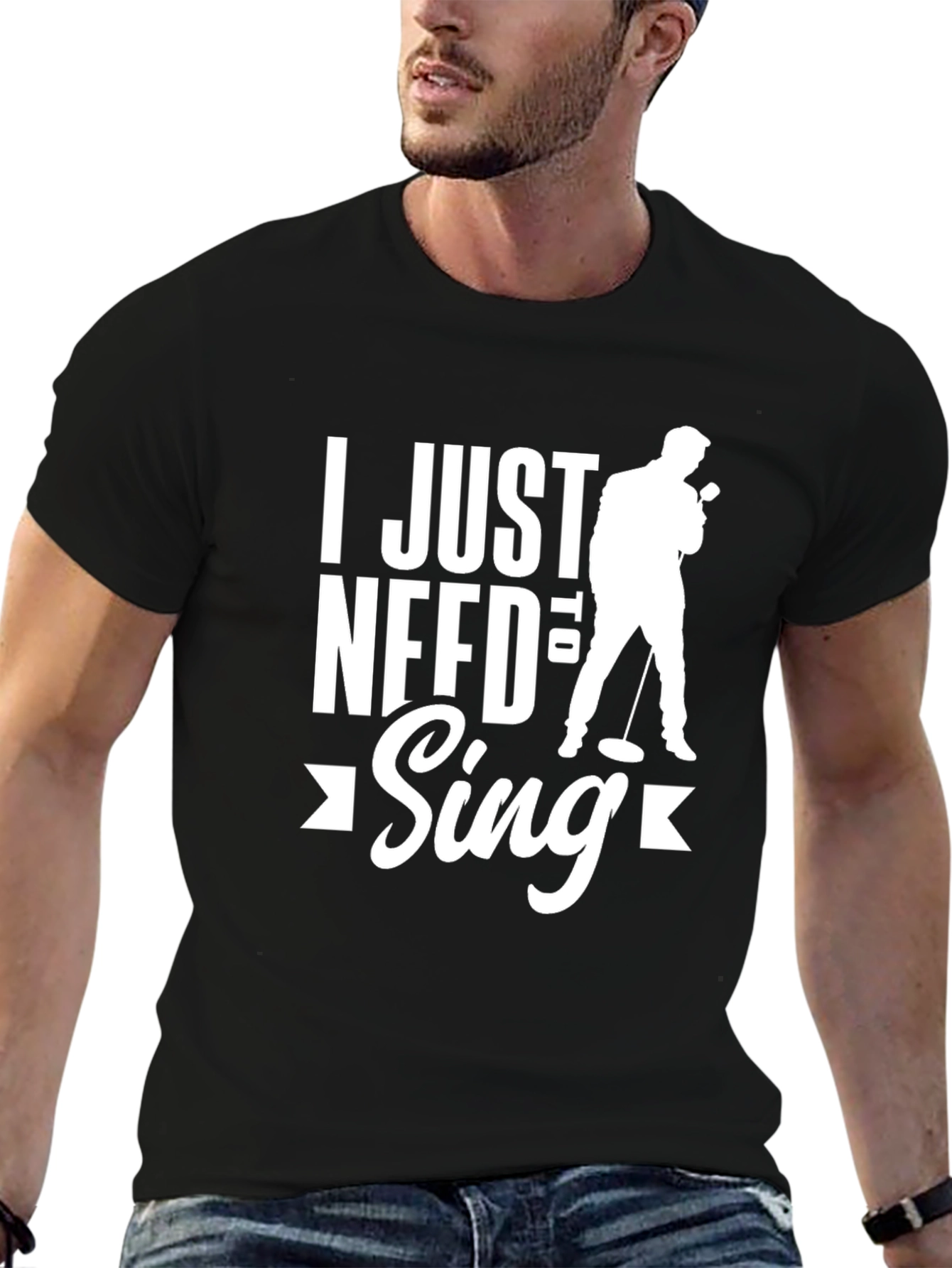 Black I Just Need to Sing Graphic T-Shirt view 6