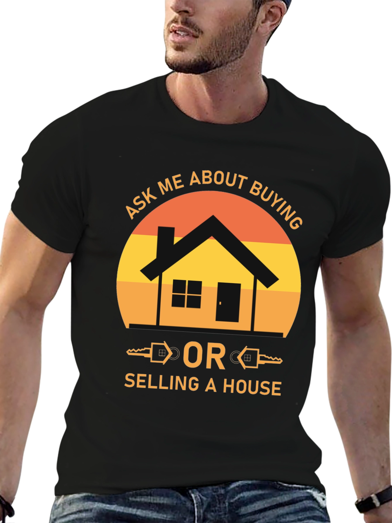 Black Real Estate T-Shirt - Ask Me About Buying or Selling! view 6