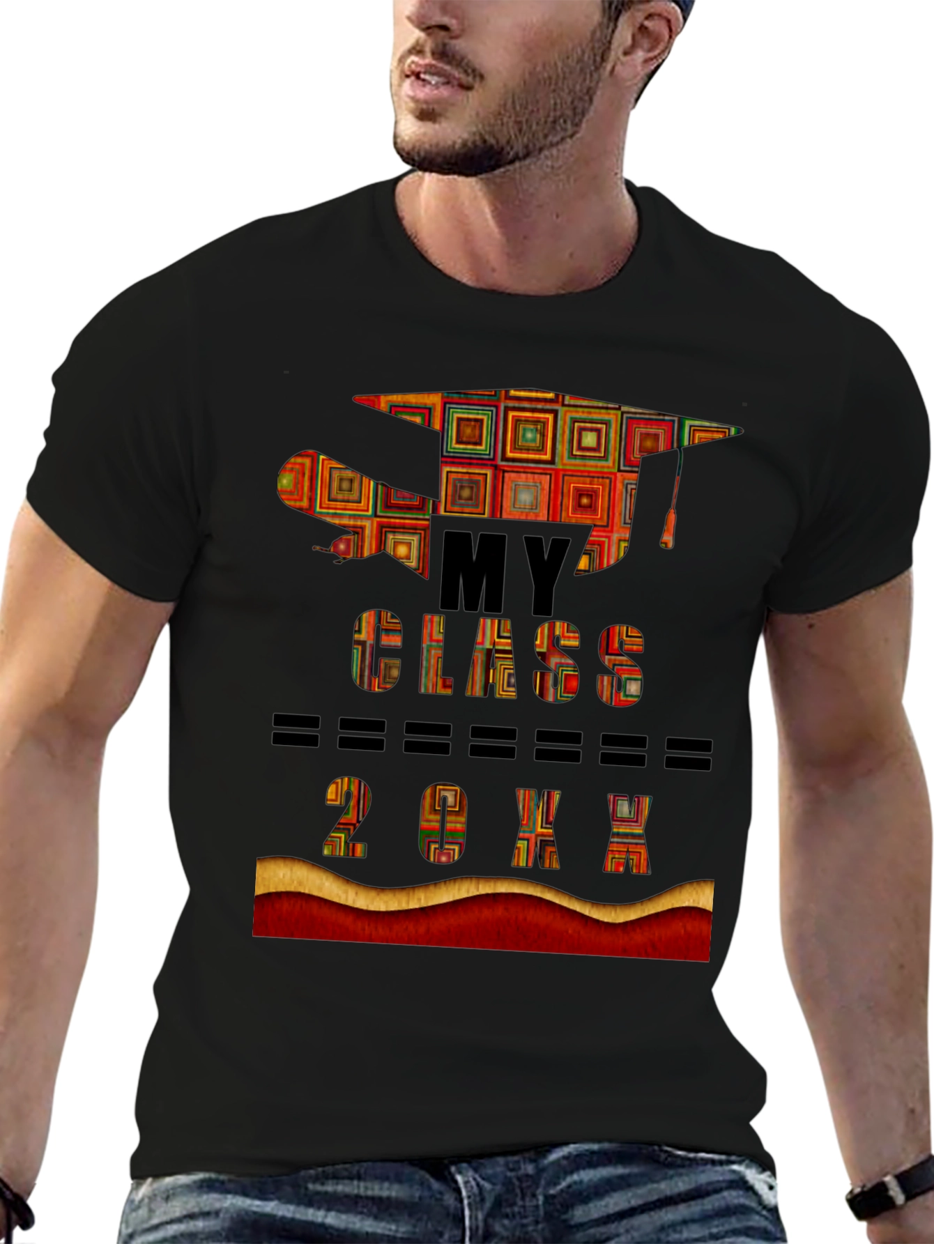 Black Graduation Class of 20XX T-Shirt view 6
