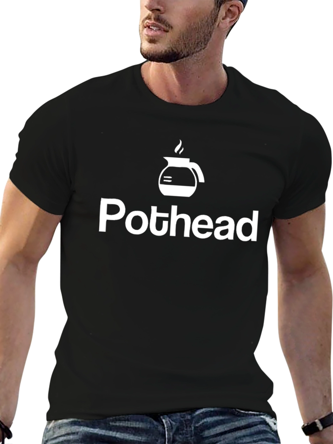 Black Pothead Coffee Lover Black T-Shirt view 6