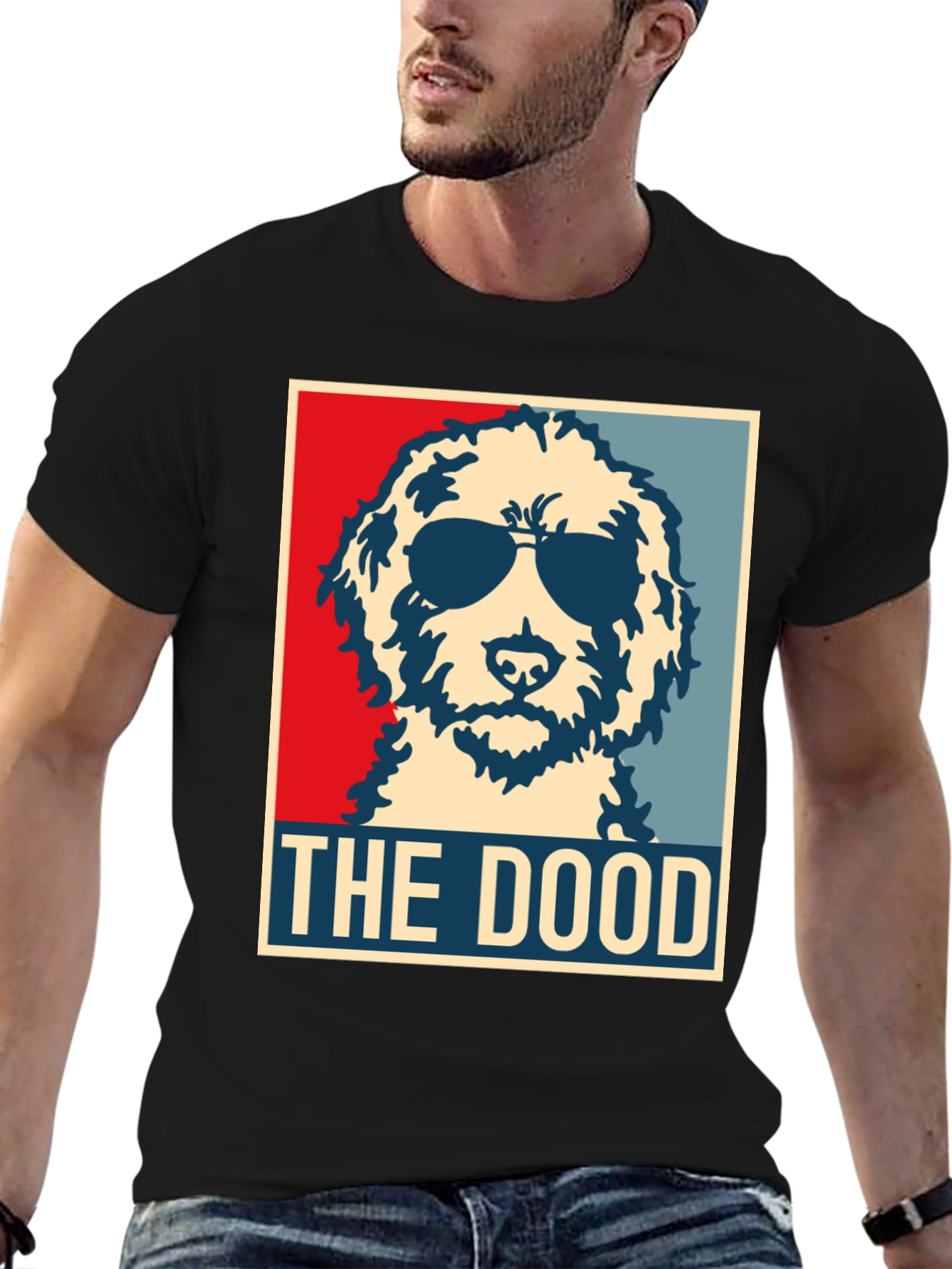 Black The Dood T-Shirt: Cool Dog Graphic Tee view 6