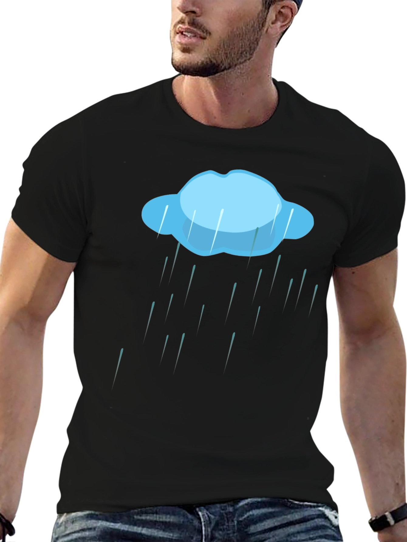 Black Rain Cloud Graphic Tee - Weather T-Shirt view 6