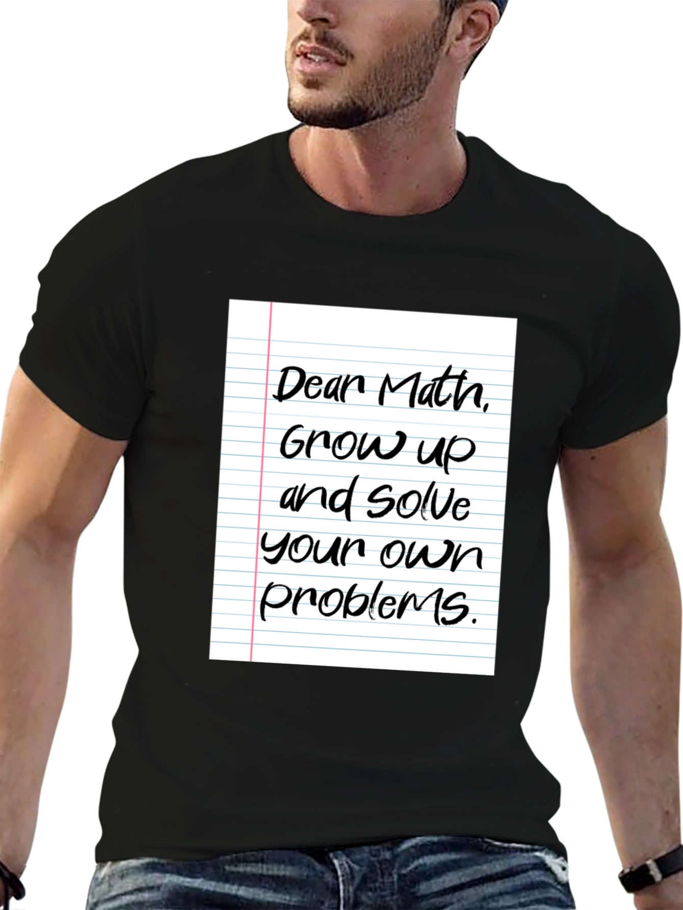 Black Funny Math T-Shirt - Solve Your Own Problems! view 6