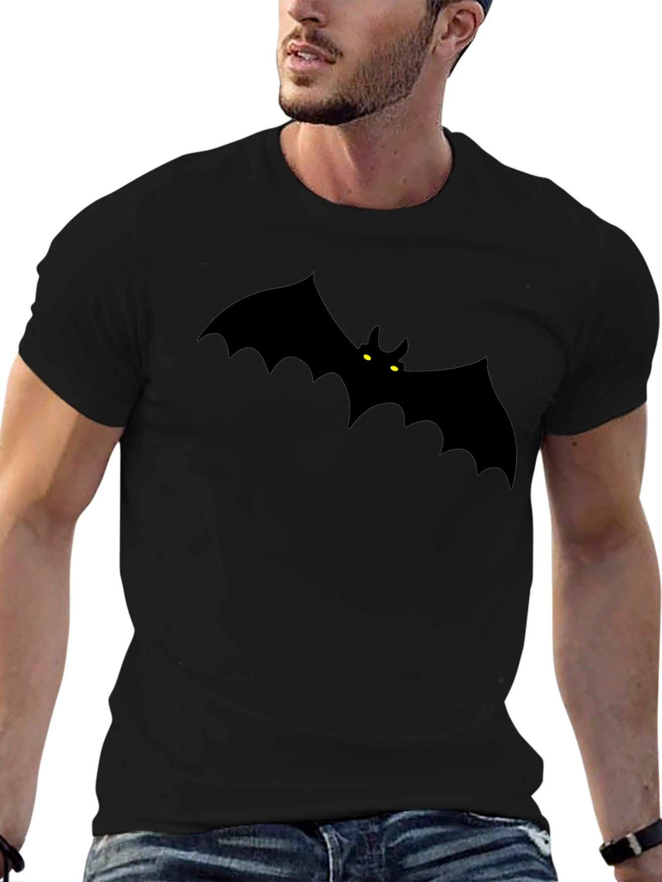 Black Bat Graphic Black T-Shirt - Halloween Style view 6