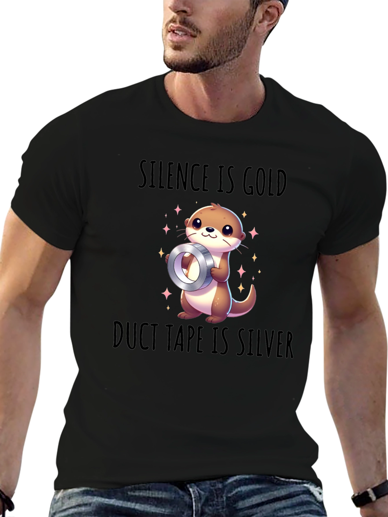 Black Silence is Gold Duct Tape is Silver Graphic Tee view 6