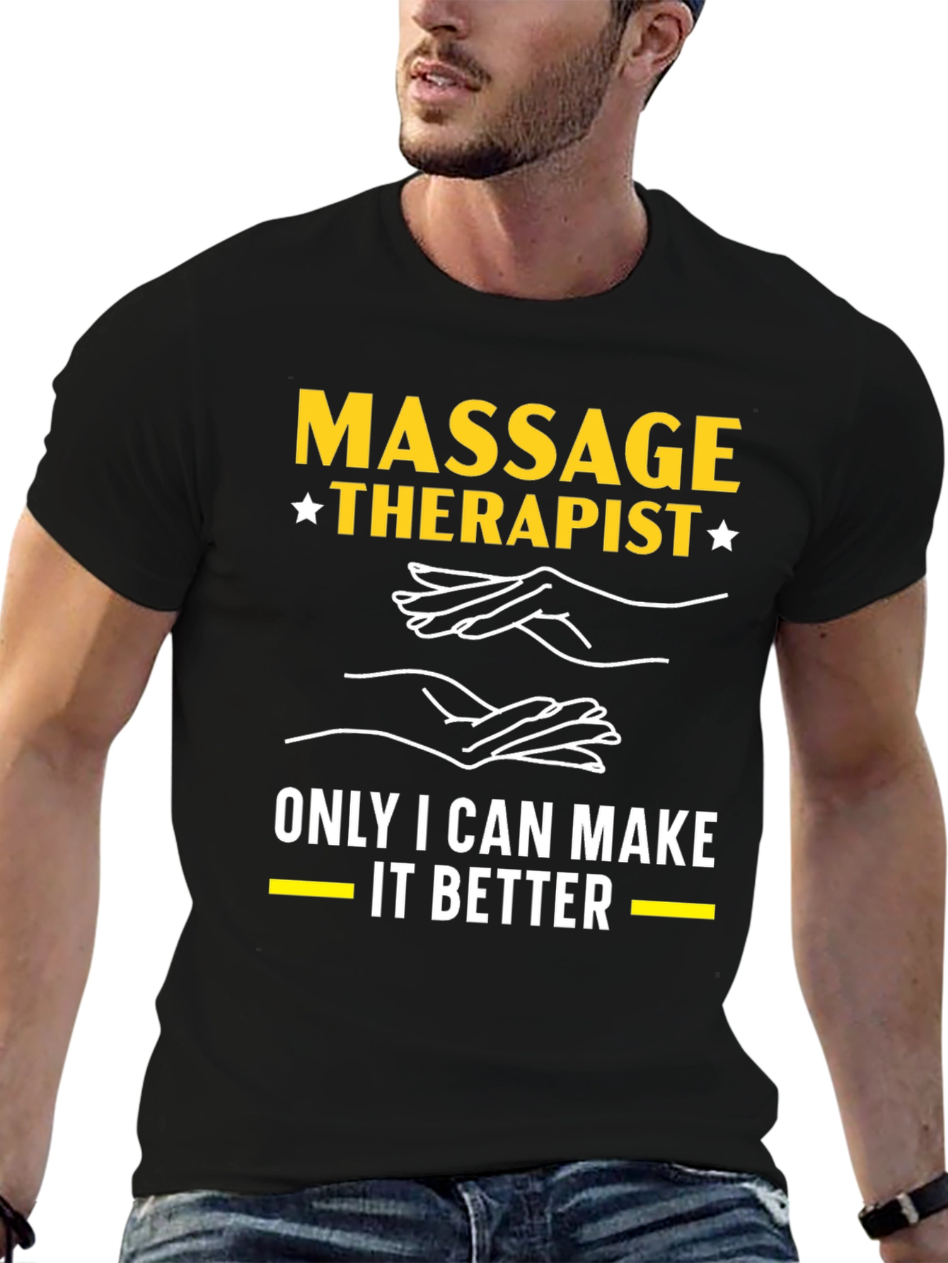Black Massage Therapist T-Shirt: Only I Can Make It Better view 6