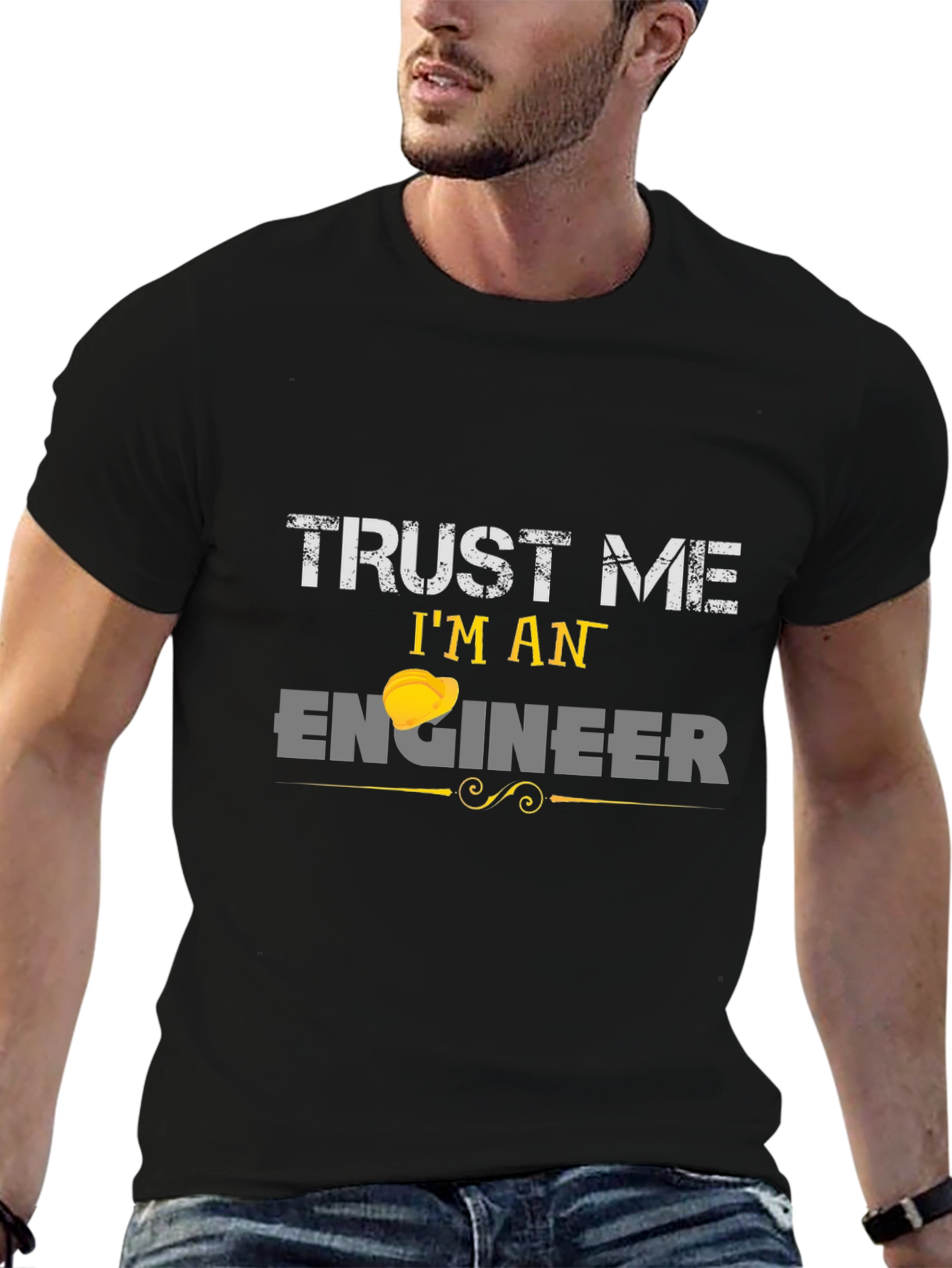 Black Trust Me I'm An Engineer T-Shirt view 6