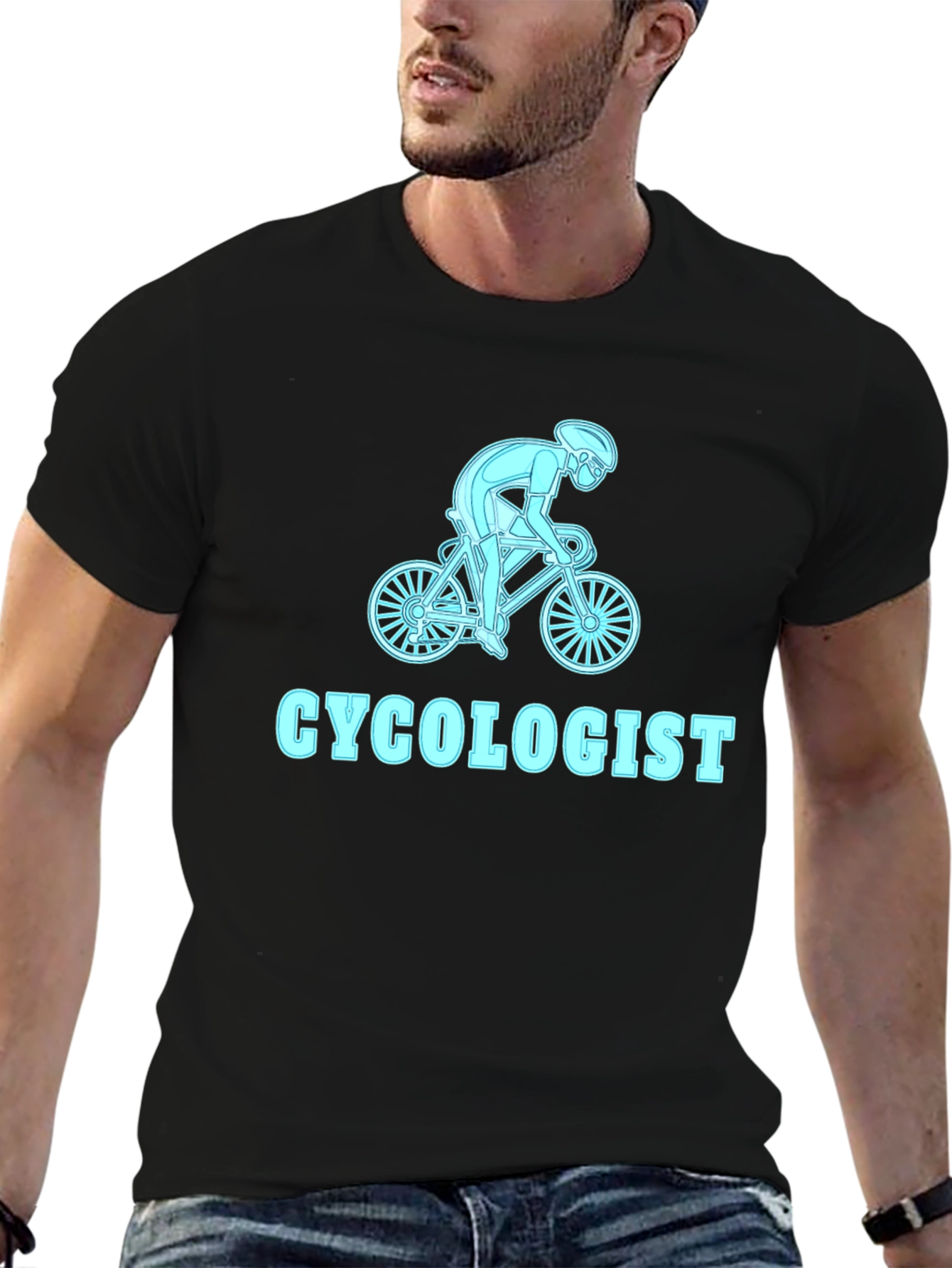 Black Cycologist T-Shirt - Cycling Enthusiast Tee view 6
