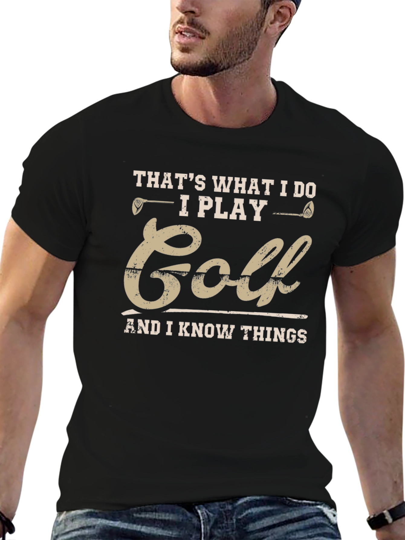 Black That's What I Do I Play Golf T-Shirt view 6