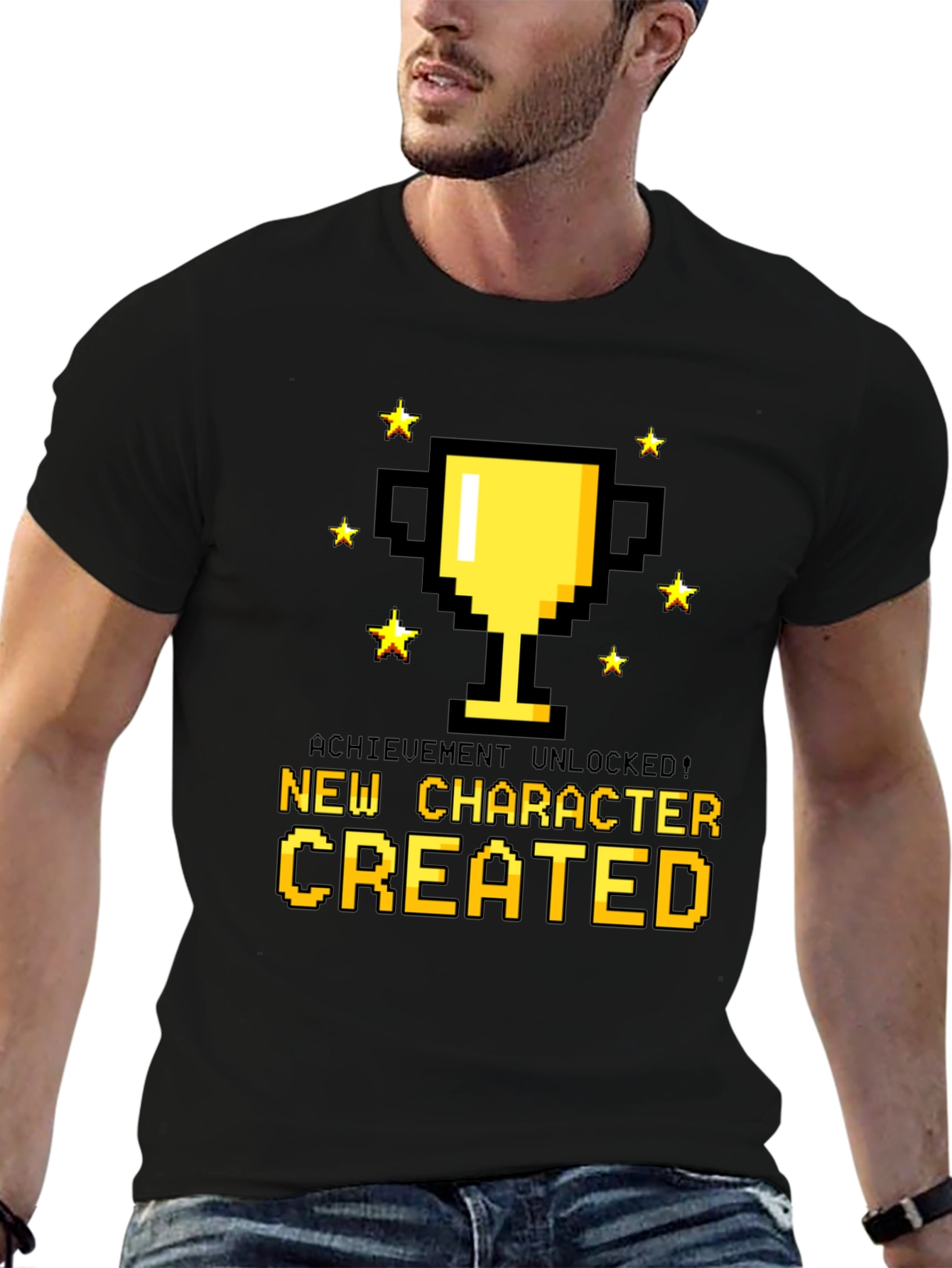 Black New Character Created Graphic T-Shirt view 6