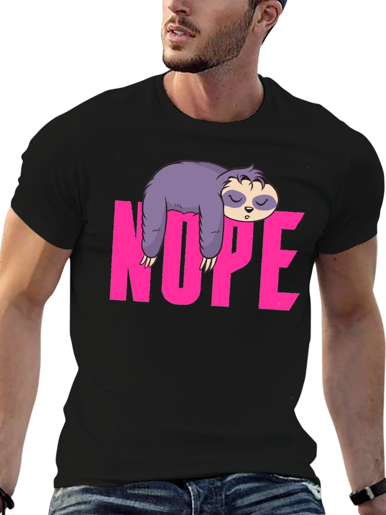 Black Sloth Nope Graphic Tee - Relaxed Fit view 6