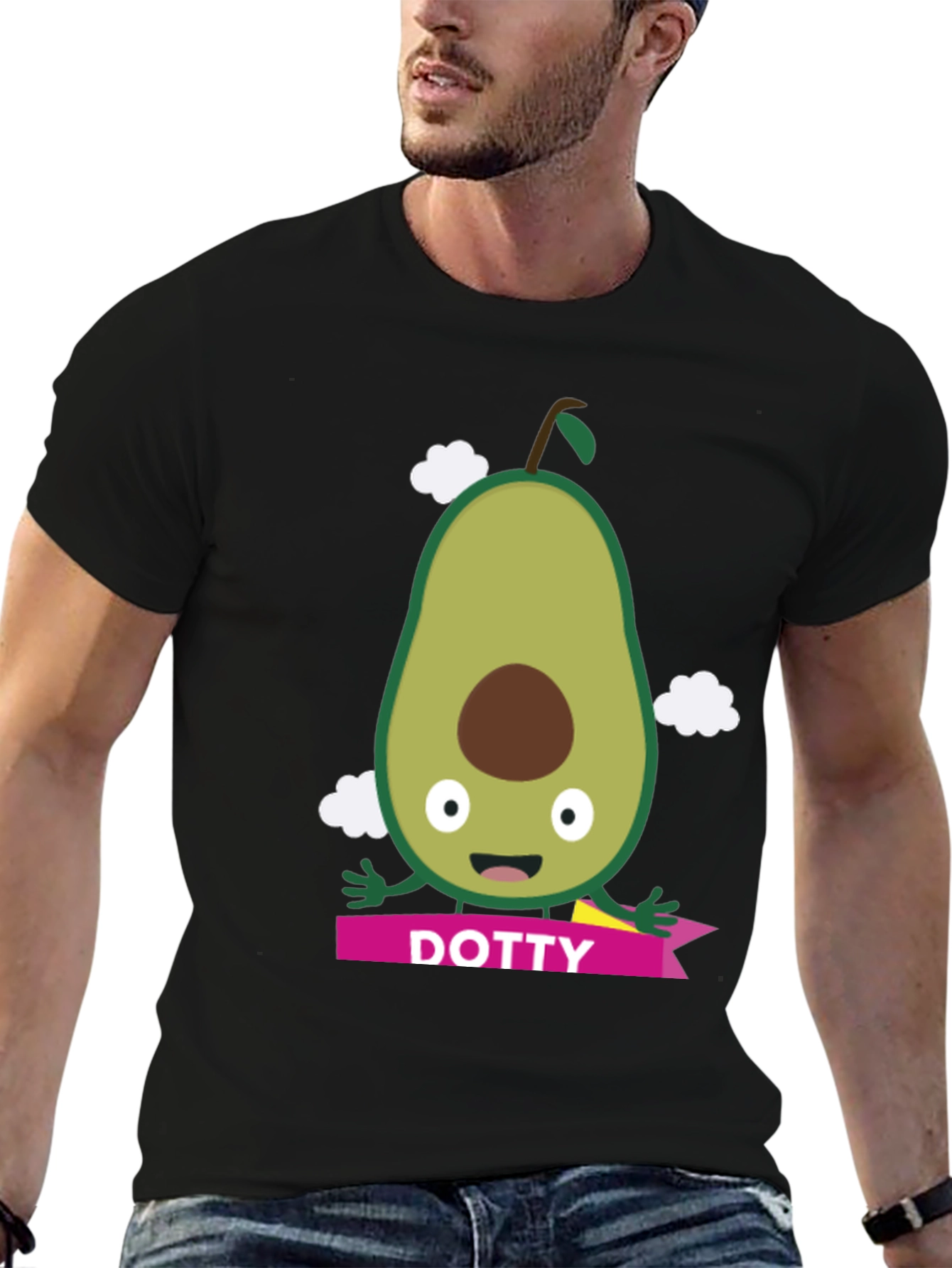 Black Funny Avocado 'Dotty' Graphic Tee view 6