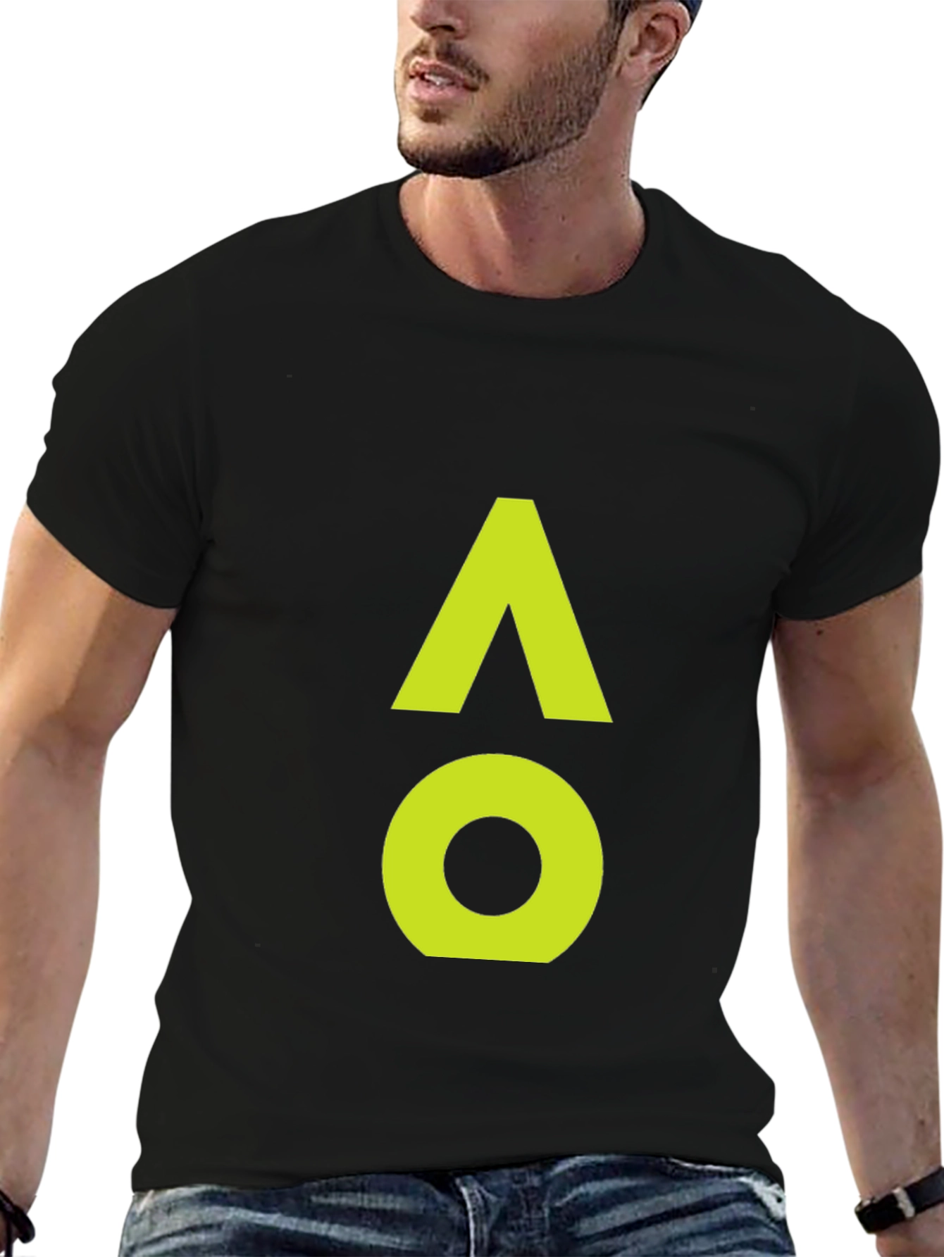 Black AO Symbol Graphic Tee - Modern Minimalist Design view 6