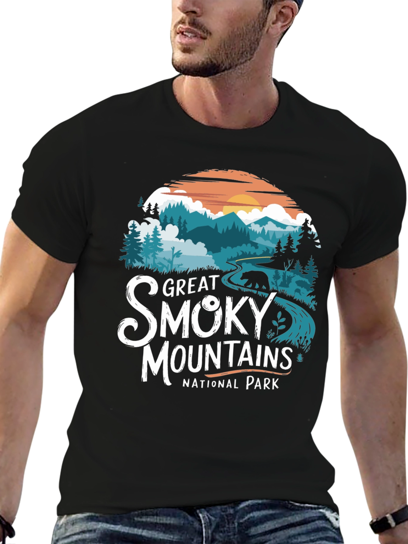 Black Great Smoky Mountains National Park T-Shirt view 6