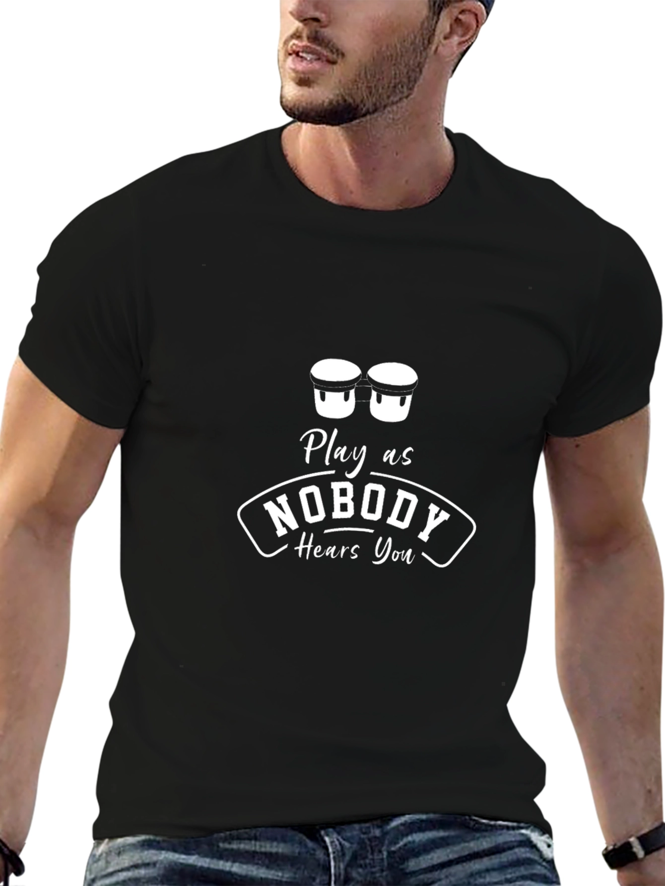 Black Play as Nobody Hears You Graphic T-Shirt view 6