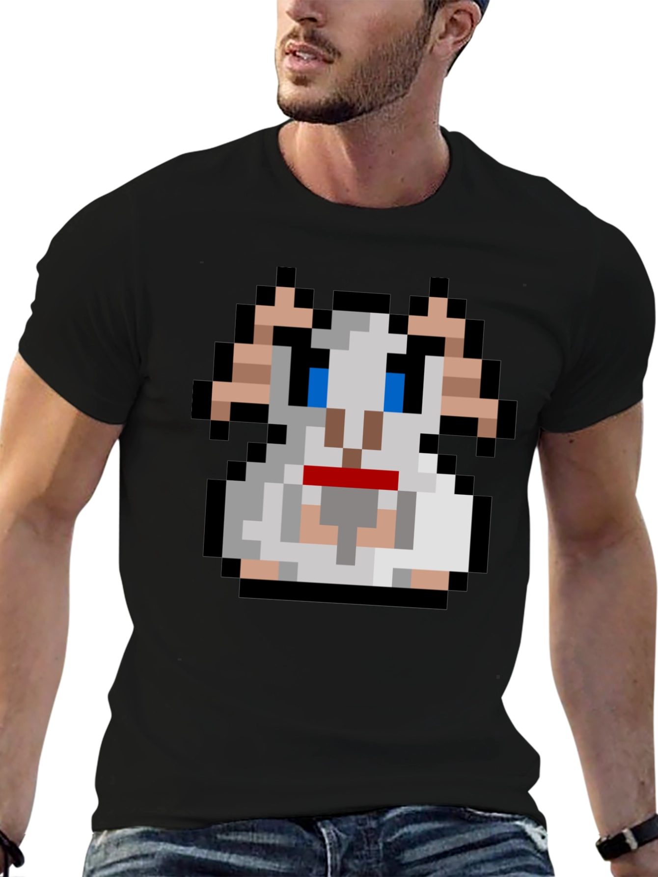 Black Pixel Goat T-Shirt - Retro Gaming Style view 6