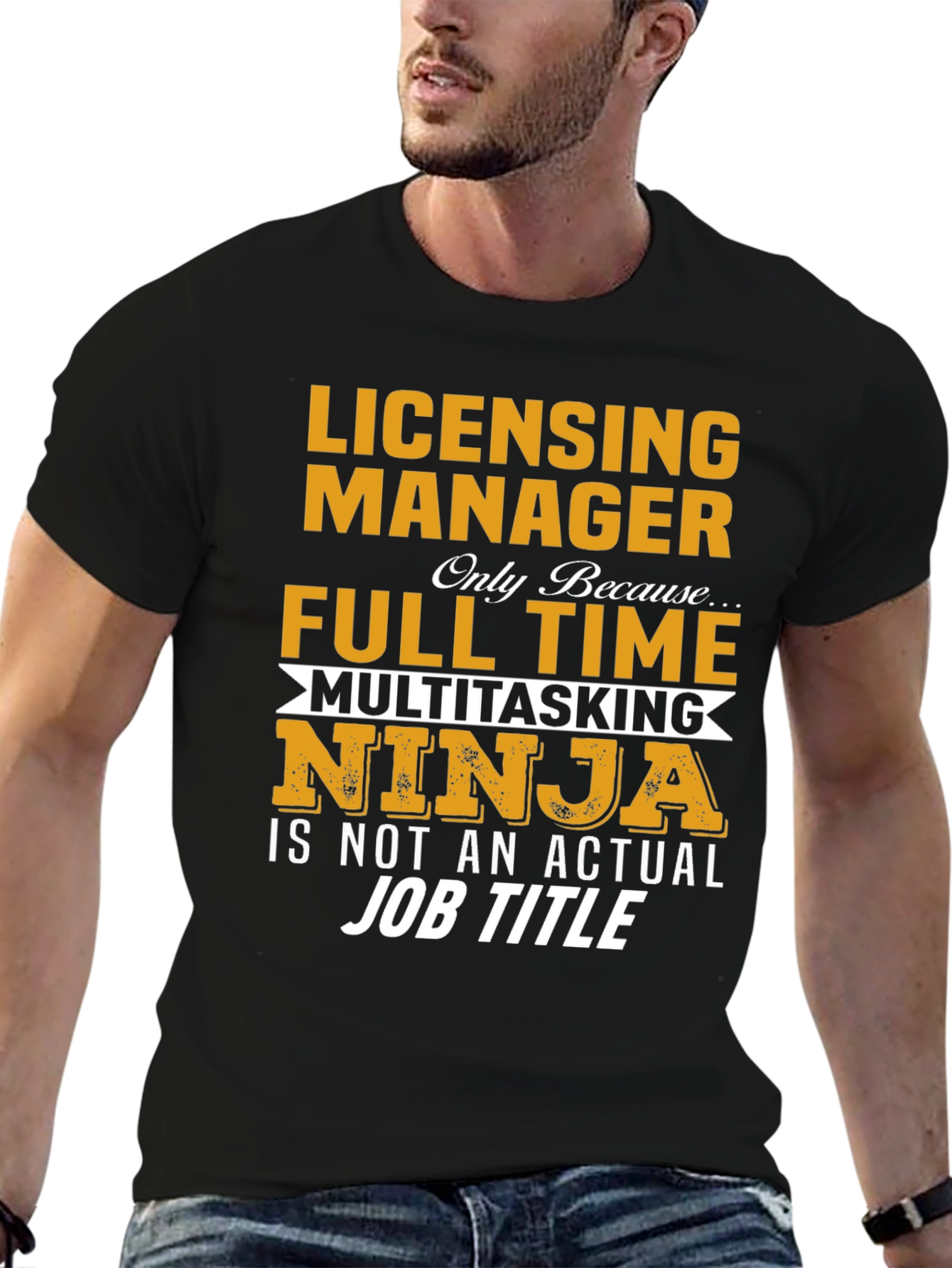 Black Licensing Manager - Full Time Multitasking Ninja T-Shirt view 6