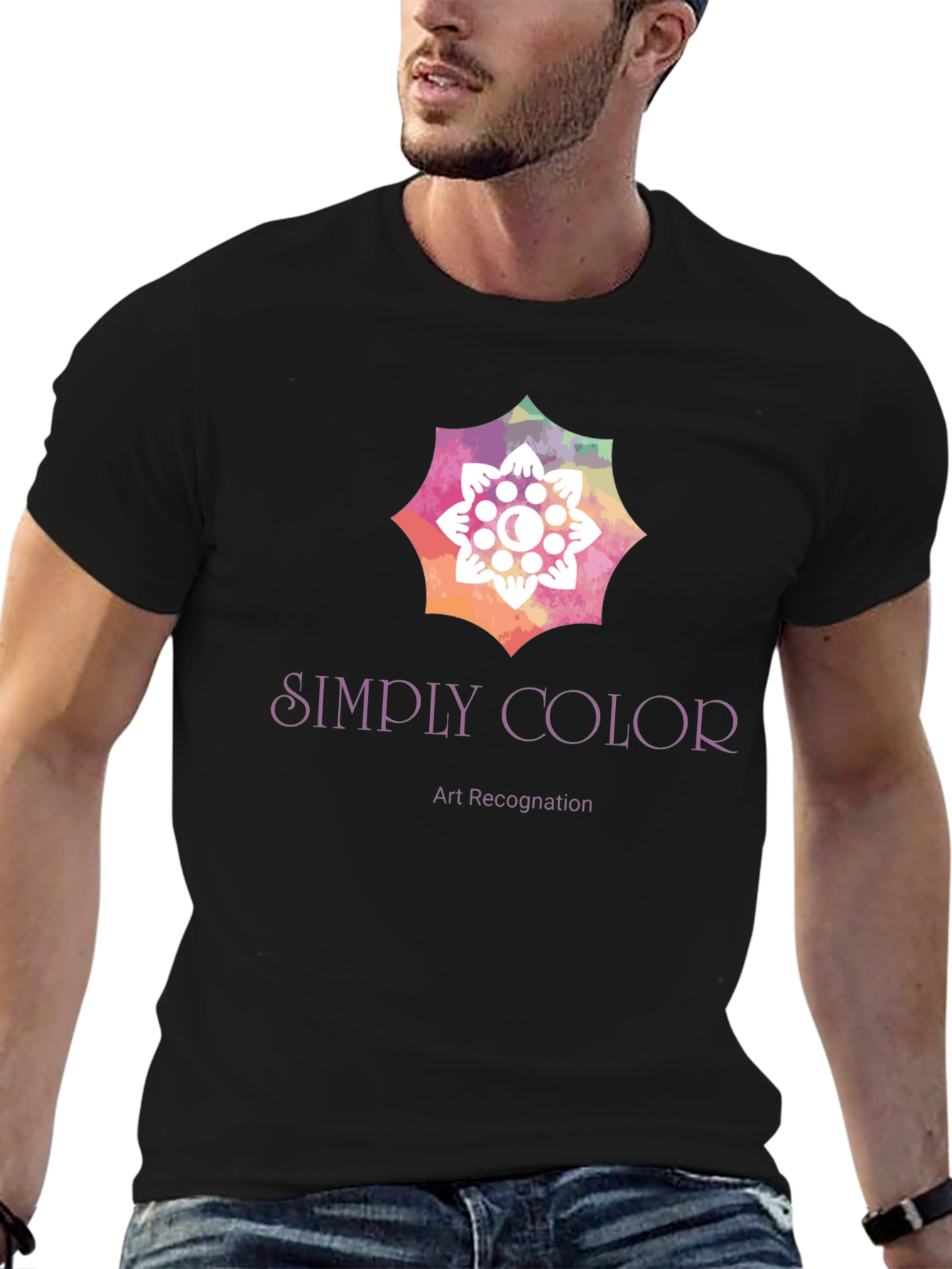 Black Simply Color Art Recognition Graphic Tee view 6