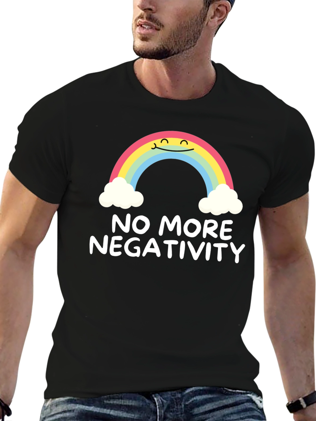 Optimistic Rainbow Graphic Tee - No More Negativity - 6