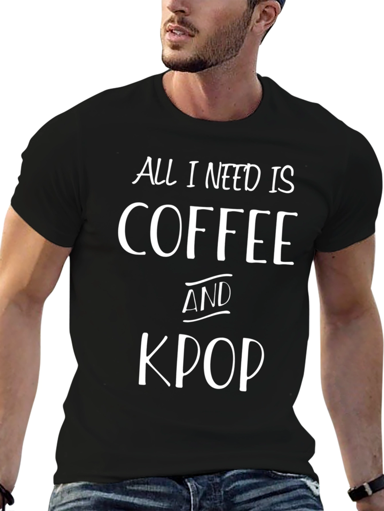 Black Coffee and Kpop Black T-Shirt view 6