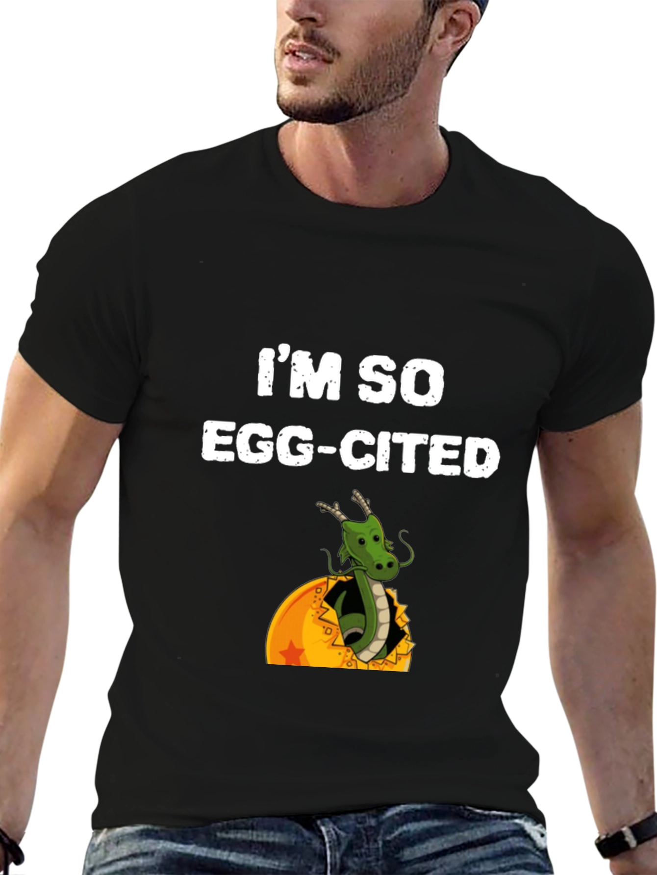 Black I'm So Egg-Cited T-Shirt view 6