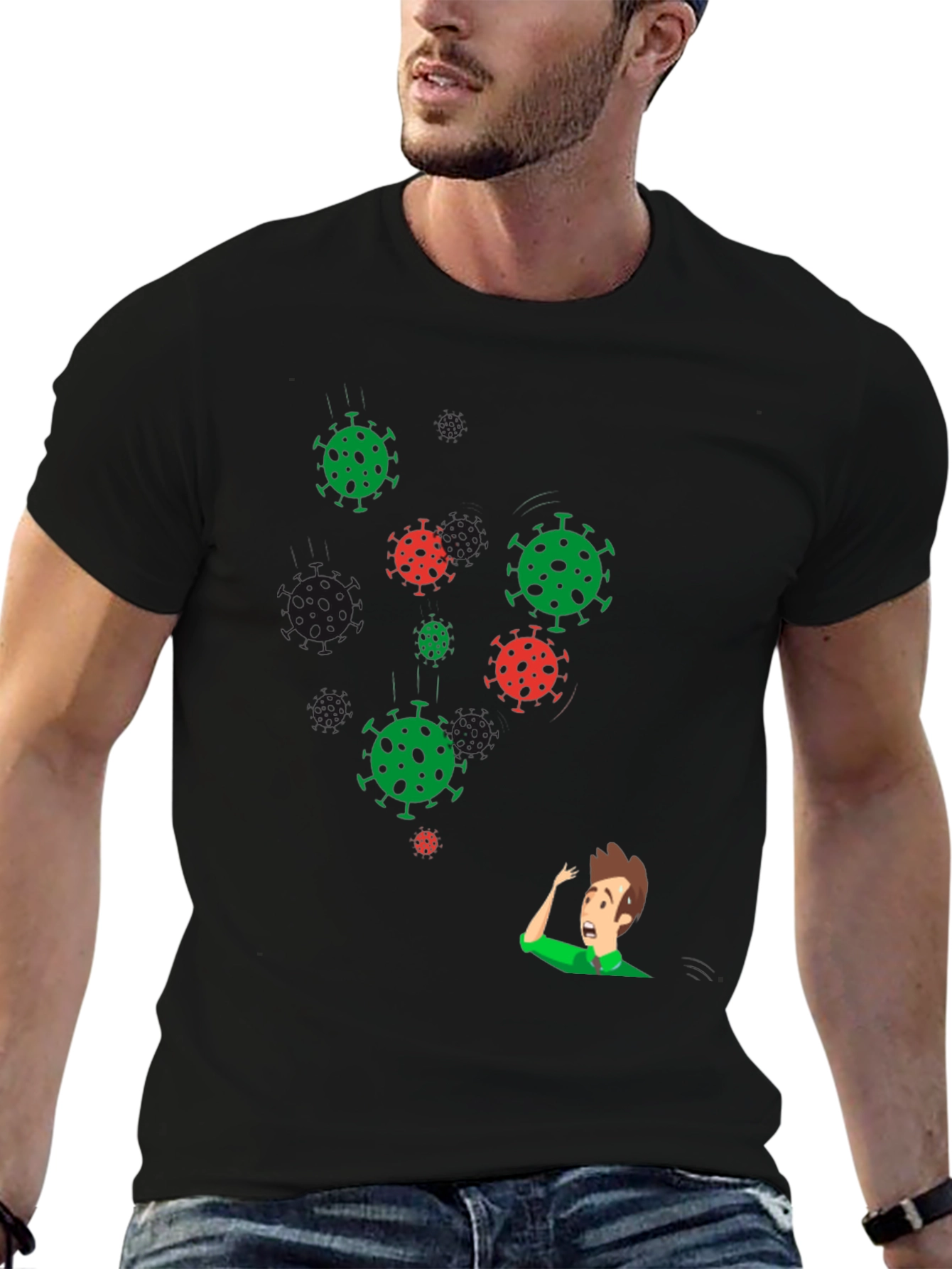 Black COVID Awareness Graphic Tee - Virus Humor view 6