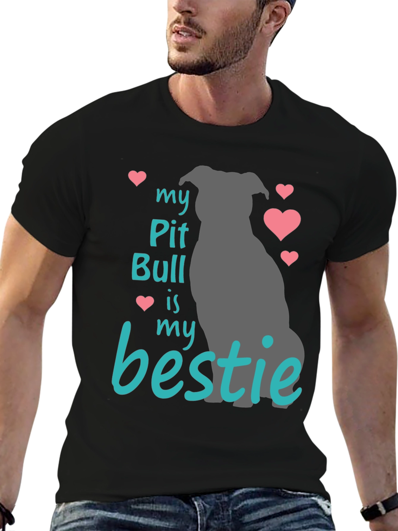Black My Pit Bull Is My Bestie T-Shirt view 6