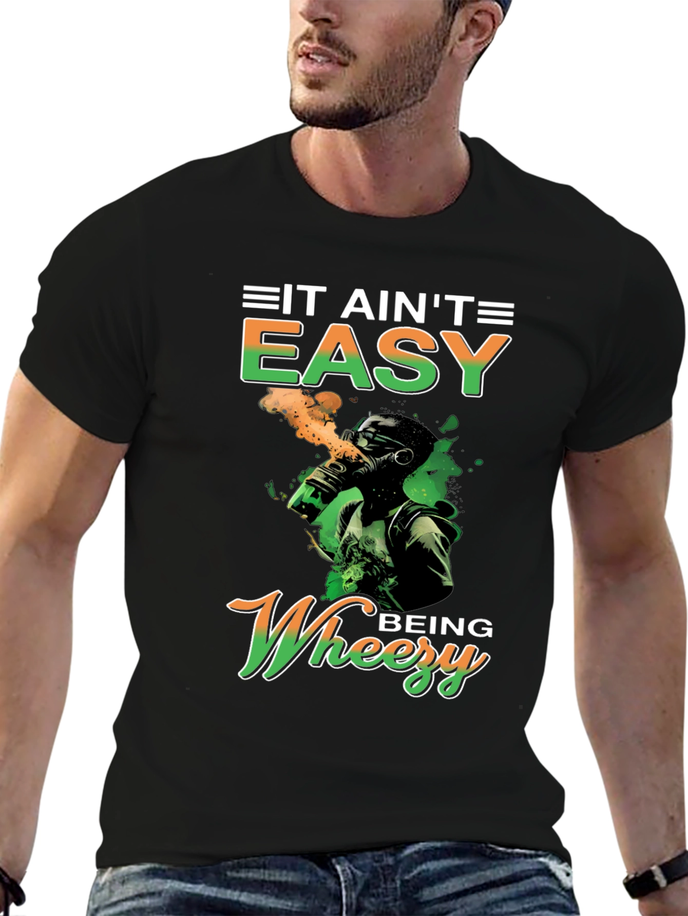 Black It Ain't Easy Being Wheezy Graphic T-Shirt view 6