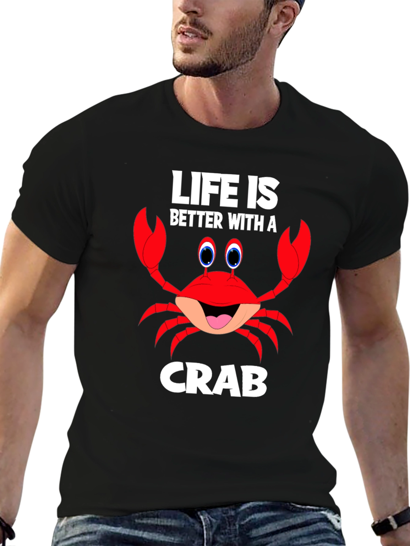 Black Life is Better with a Crab Funny Graphic T-Shirt view 6