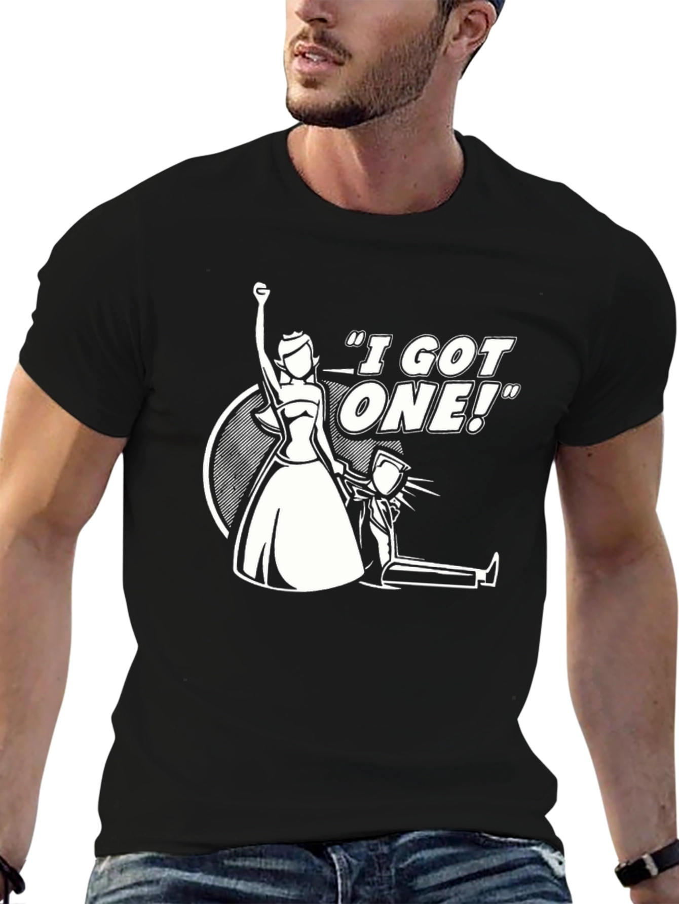 Black Humorous "I Got One!" Graphic Tee view 6