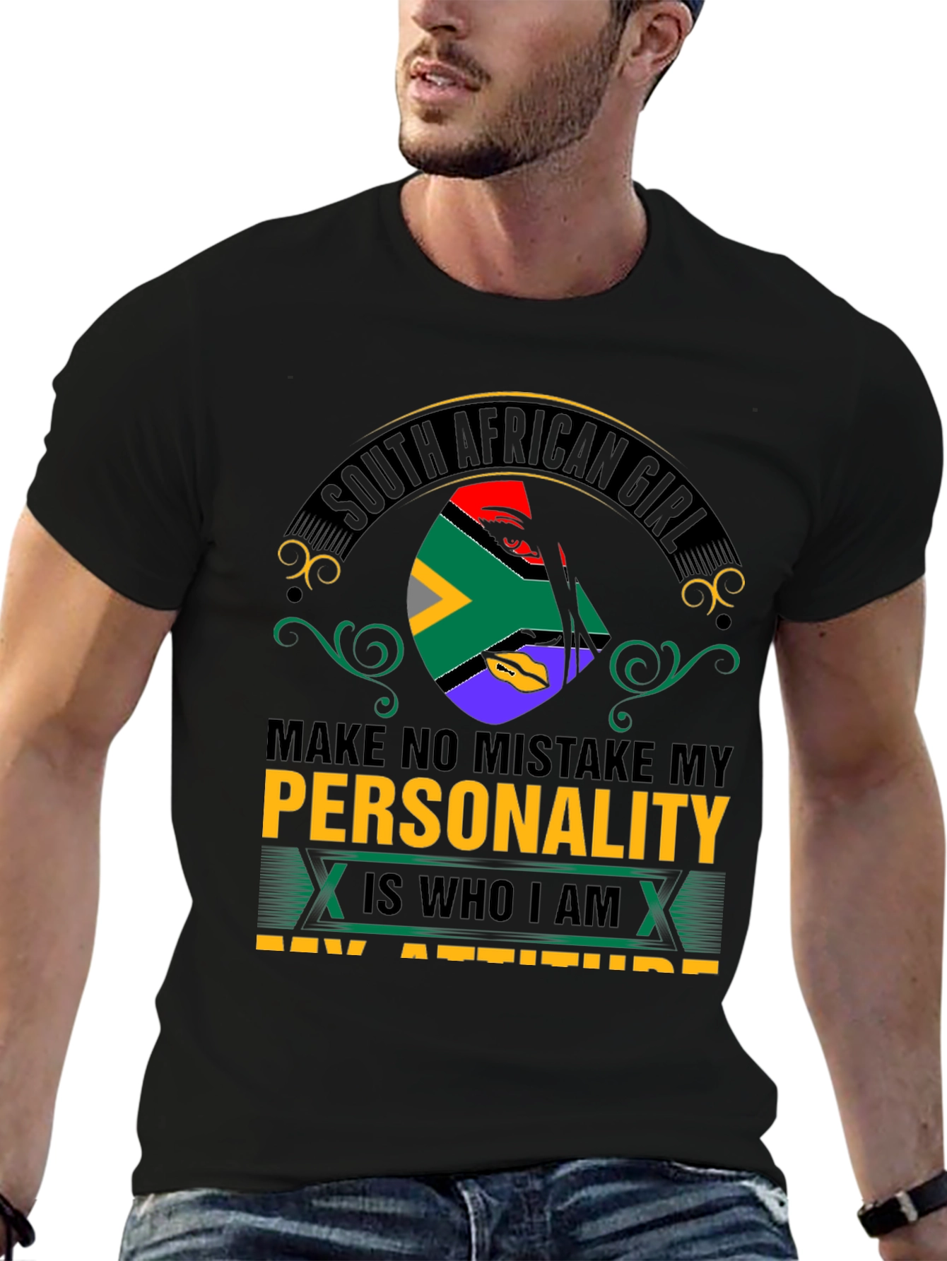 Black South African Girl Personality T-Shirt view 6
