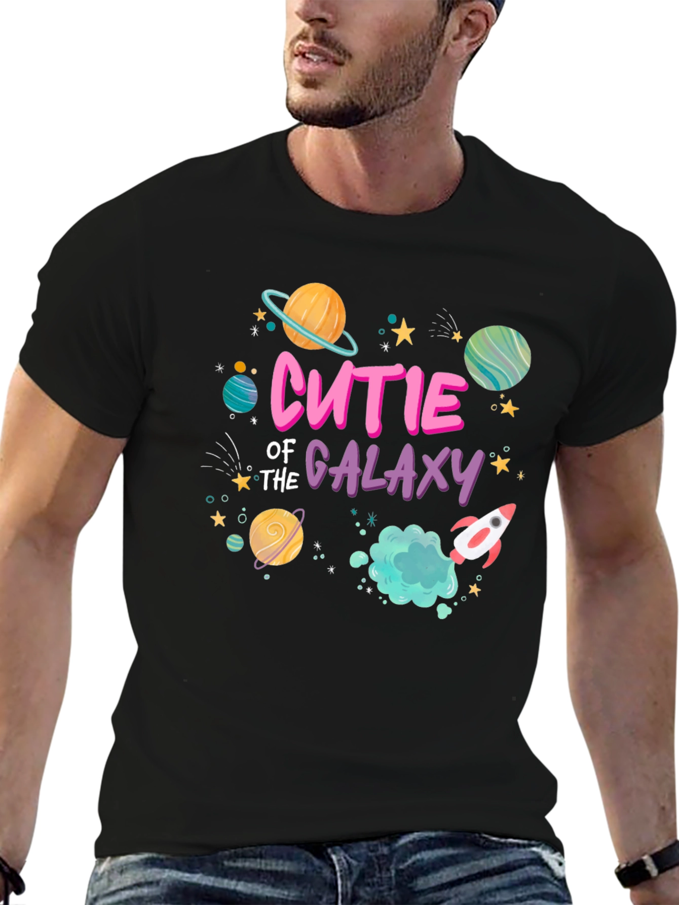 Black Cutie of the Galaxy Black T-Shirt view 6