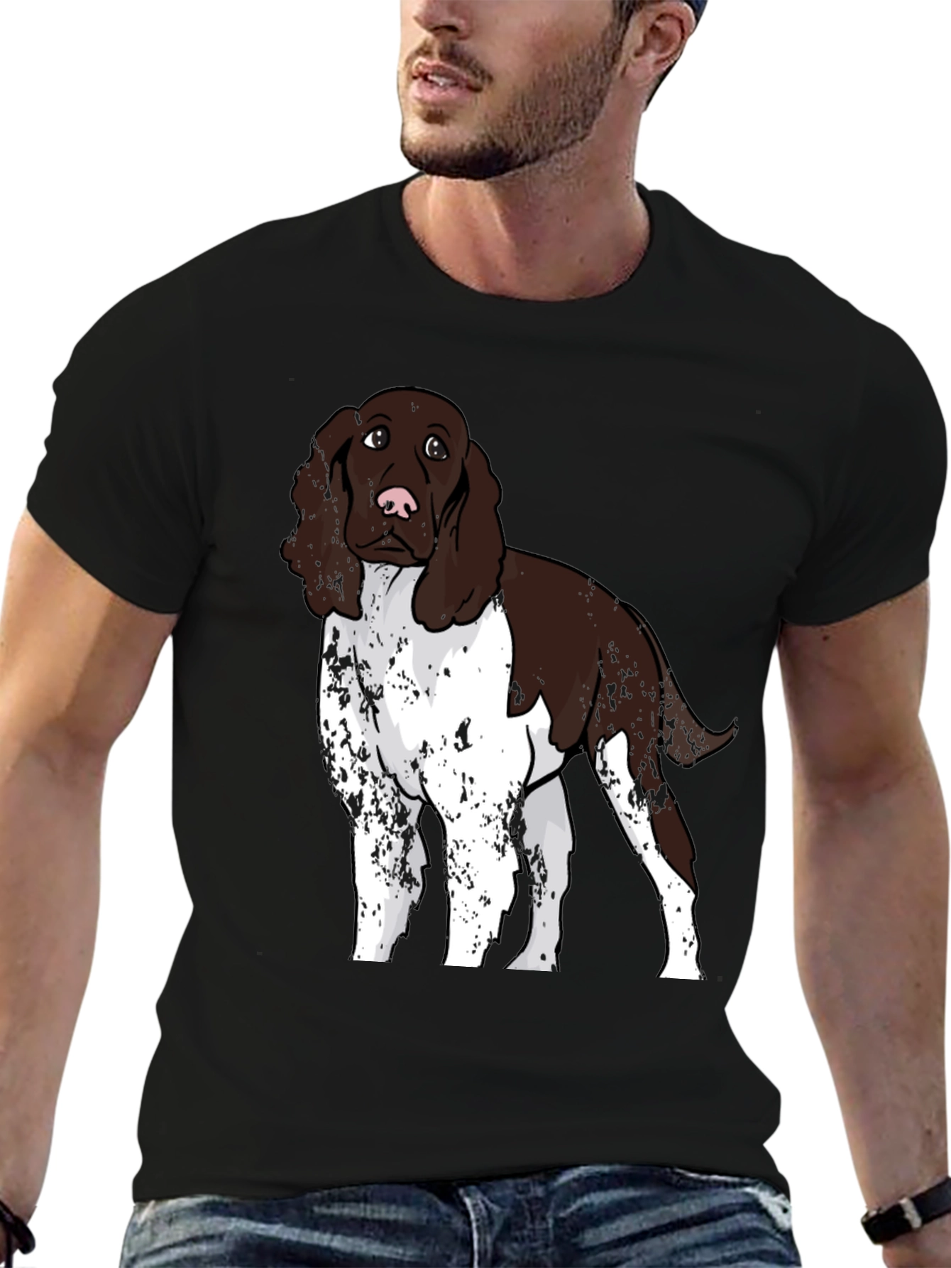 Black Dog Breed Graphic Tee - Black Cotton Blend view 6
