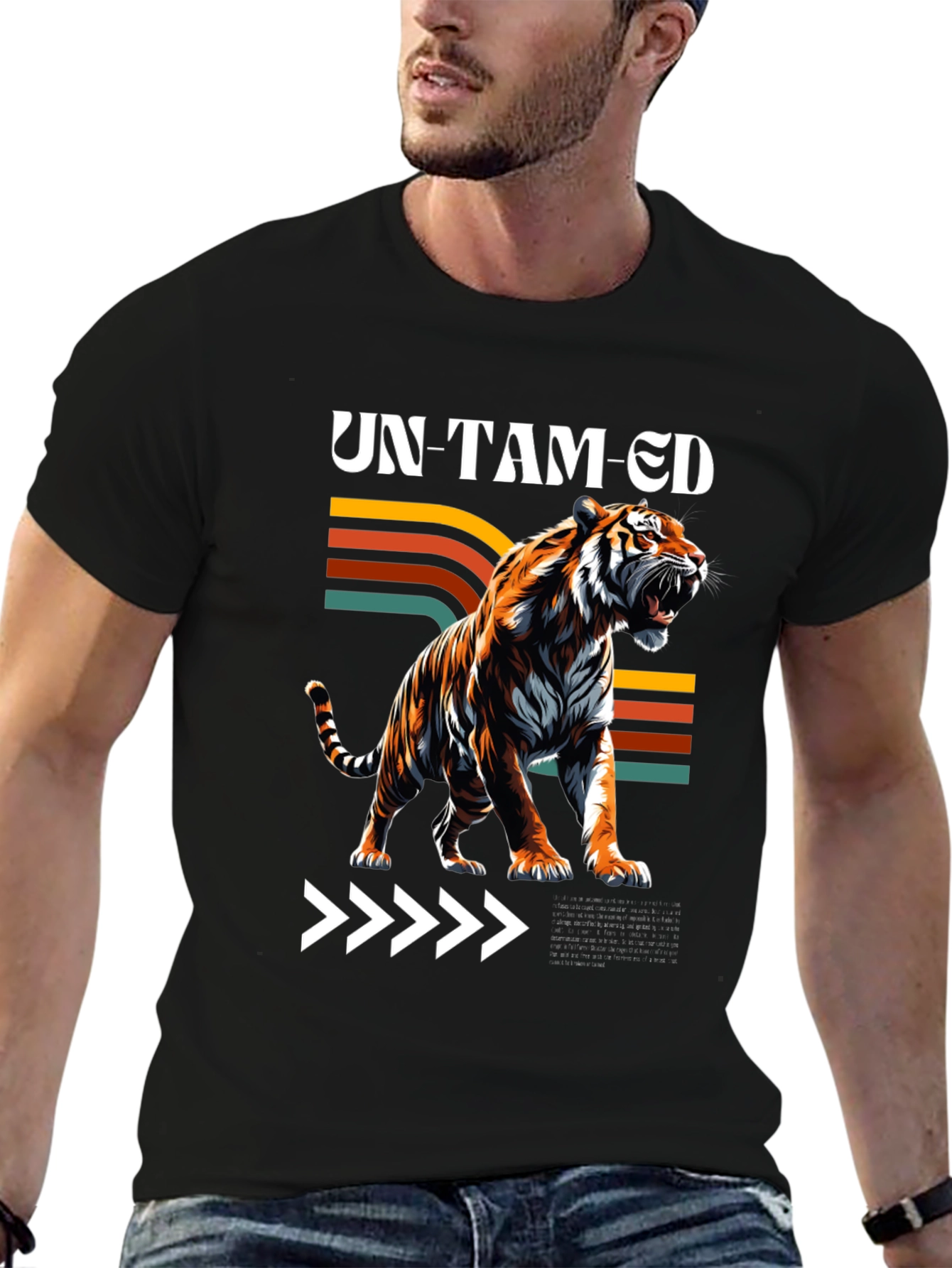 Black Untamed Tiger Graphic T-Shirt view 6